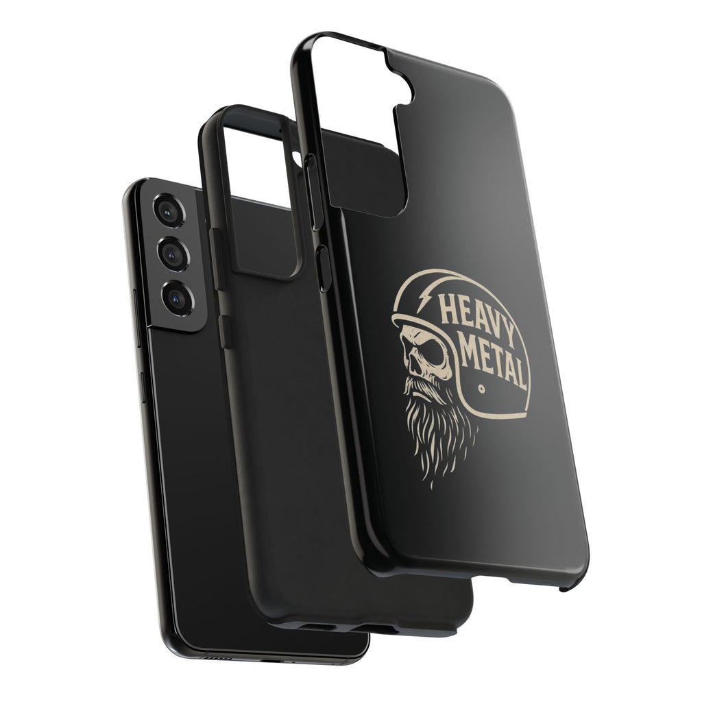 Heavy Metal Skull Tough Phone Case | Biker Helmet Skull Graphic Phone Case