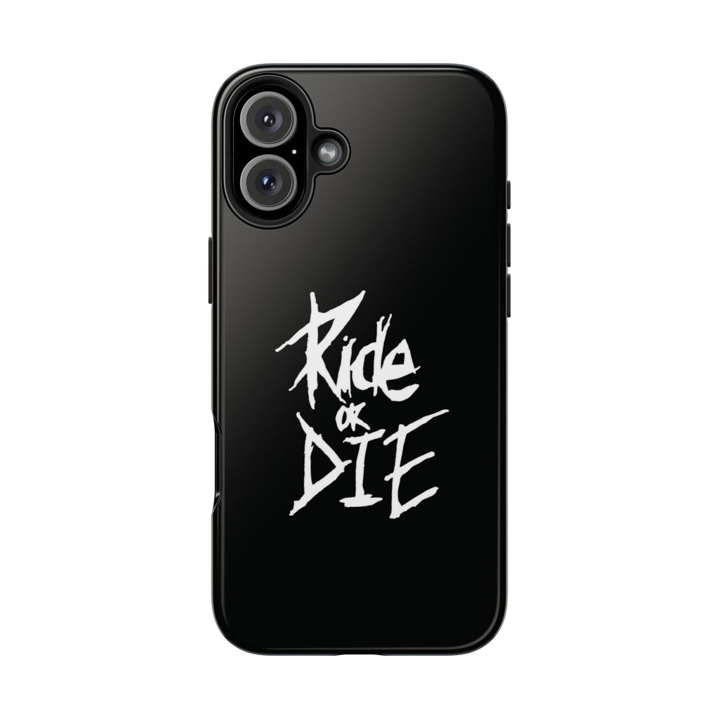 Ride or Die Skull Tough Phone Case | Edgy Script Biker Style Phone Case