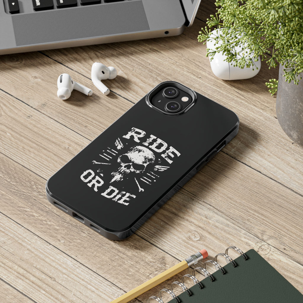 Ride or Die Skull Tough Phone Case | Biker Skull Graphic Phone Case