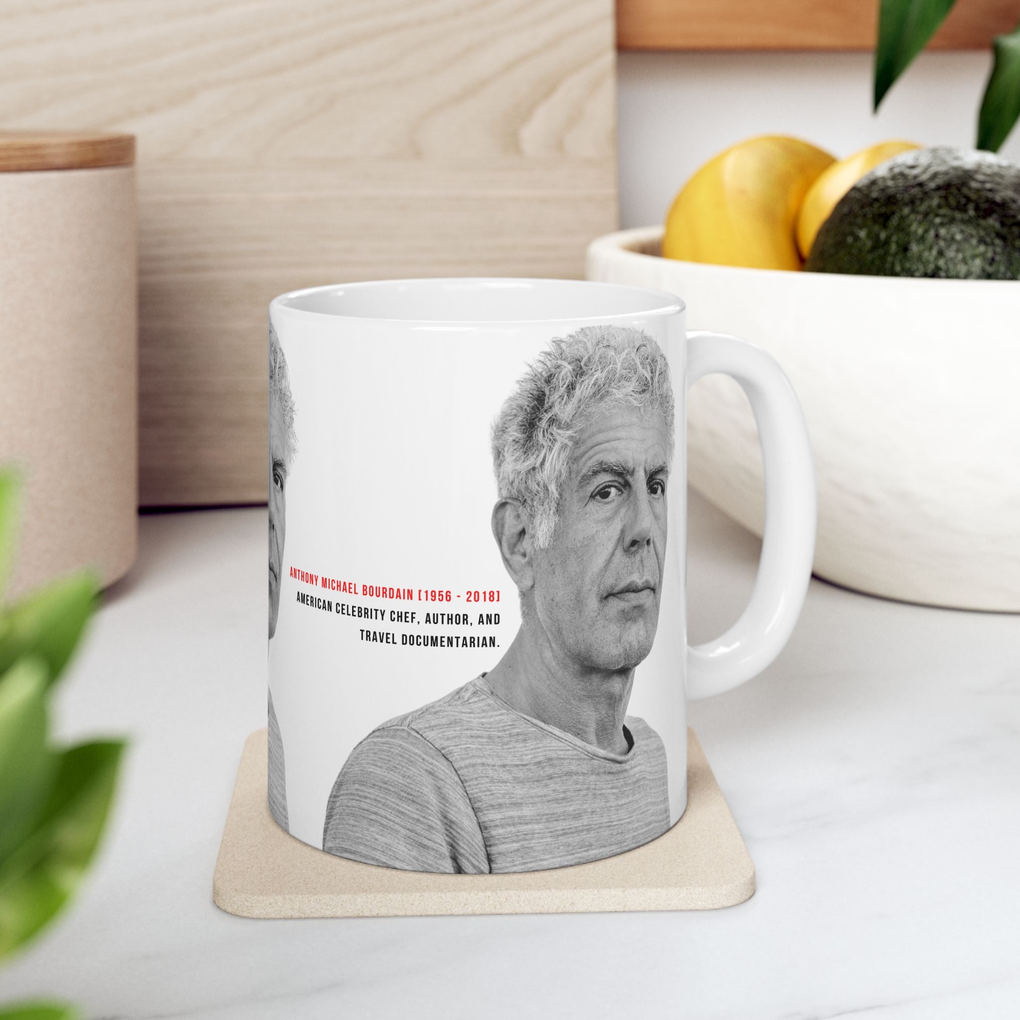 Anthony Bourdain Tribute Mug | Food Lover Coffee Mug | Chef & Travel Fan Gift | 11oz Ceramic Mug