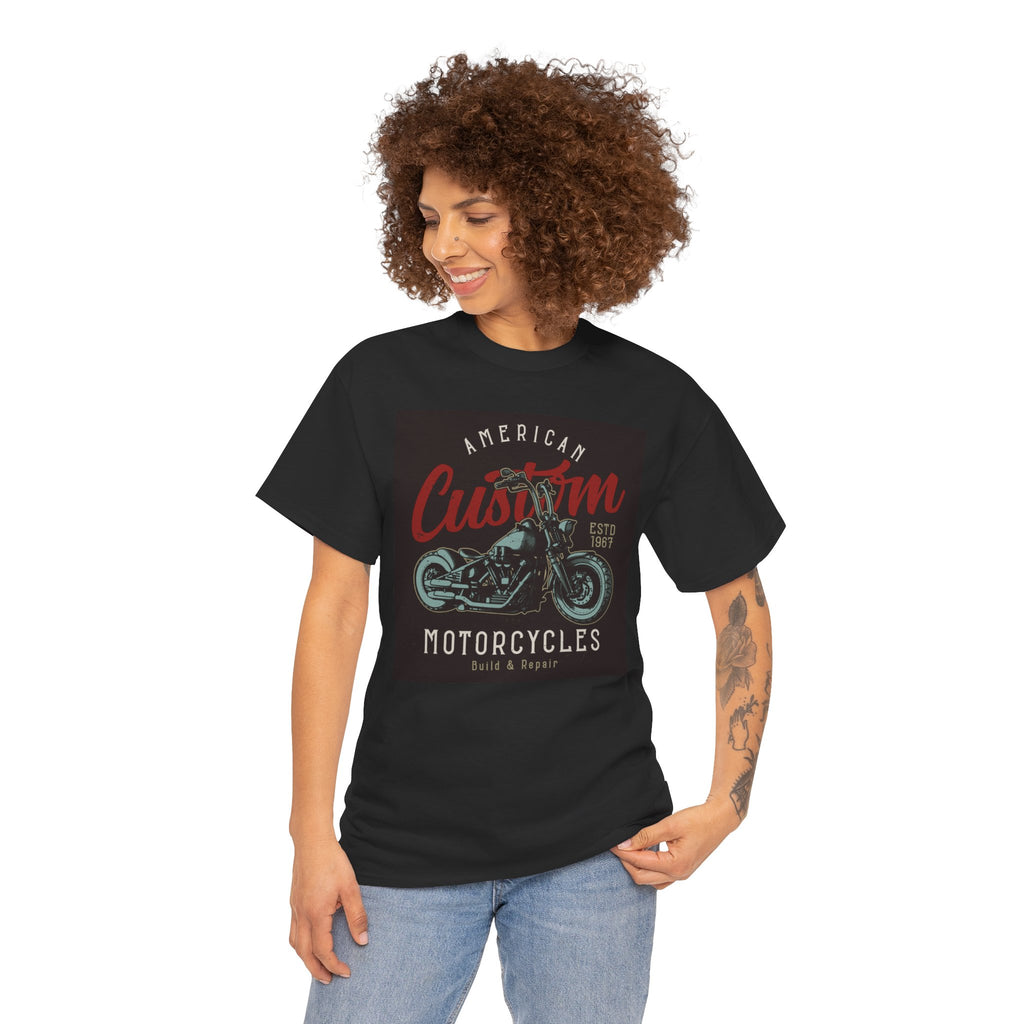 Unisex American Custom Motorcycle Graphic T-Shirt