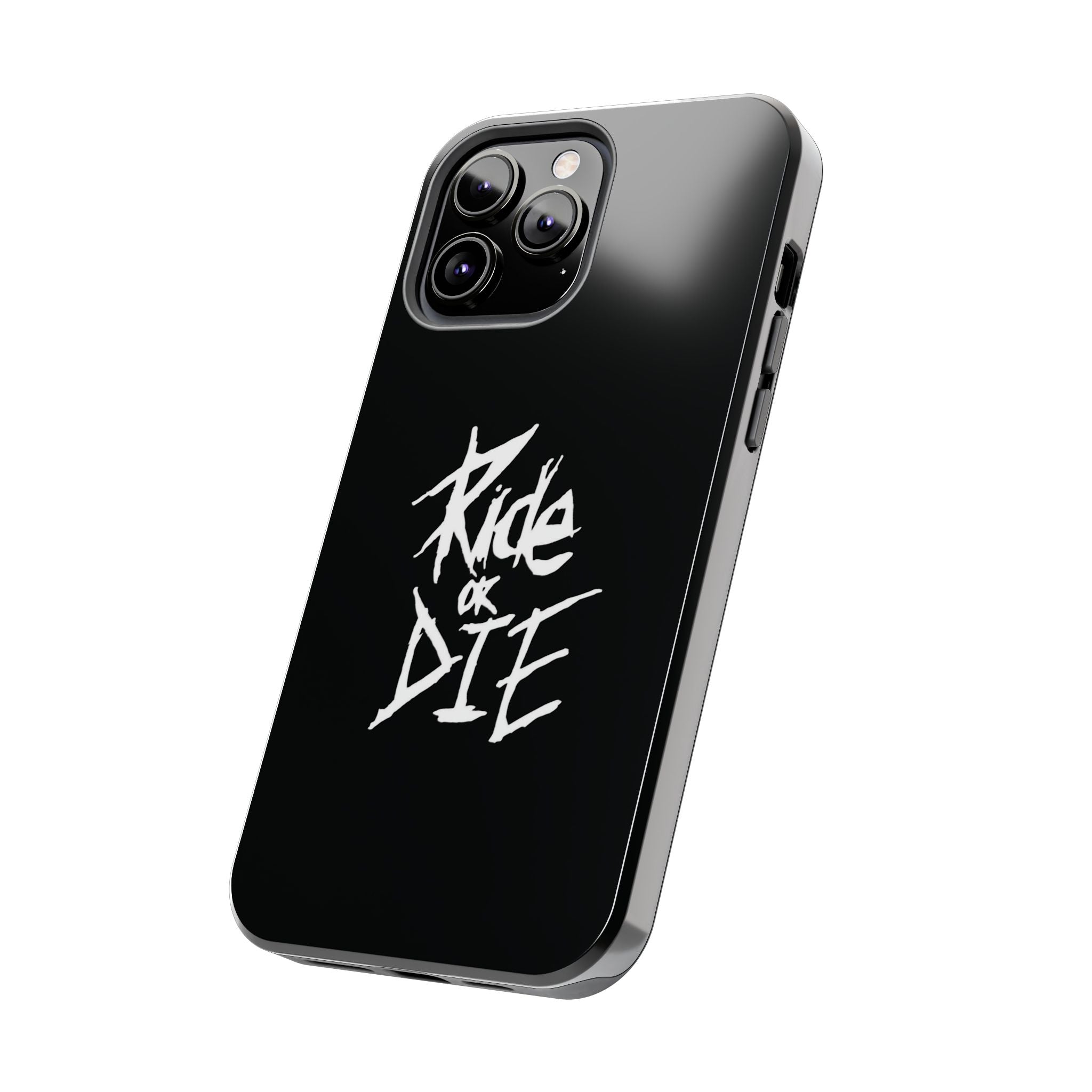 Ride or Die Skull Tough Phone Case | Edgy Script Biker Style Phone Case