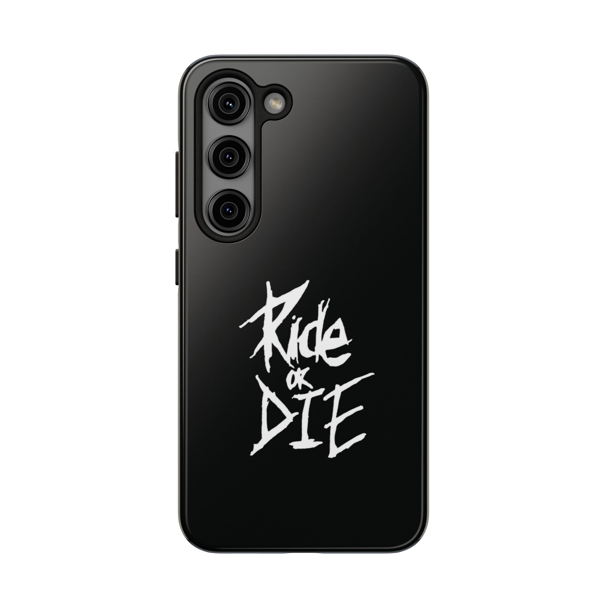 Ride or Die Skull Tough Phone Case | Edgy Script Biker Style Phone Case