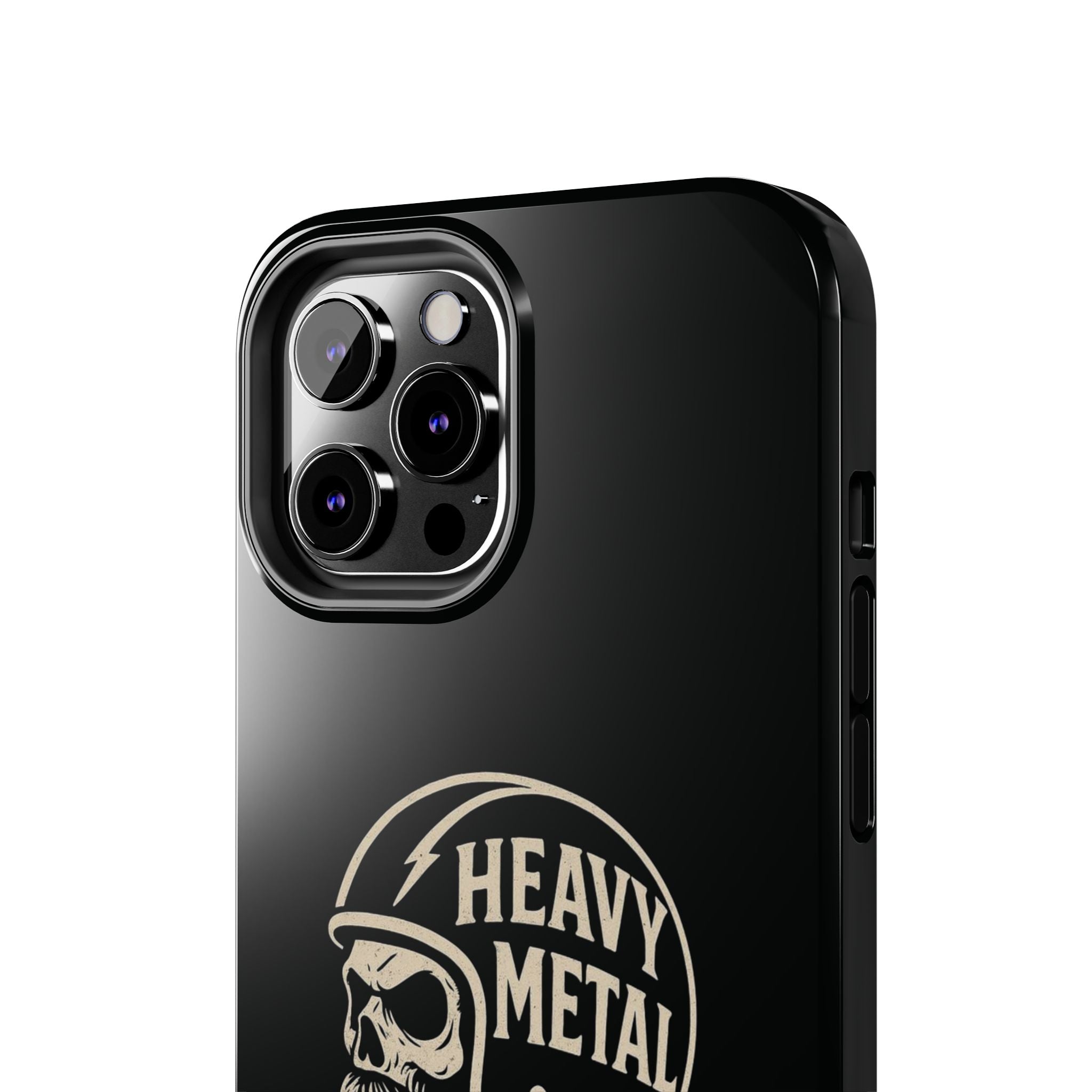 Heavy Metal Skull Tough Phone Case | Biker Helmet Skull Graphic Phone Case