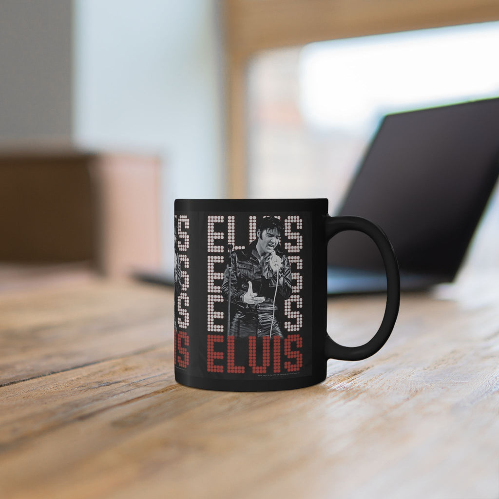 Elvis Presley King of Rock and Roll 11oz Mug | Black Ceramic Coffee Mug