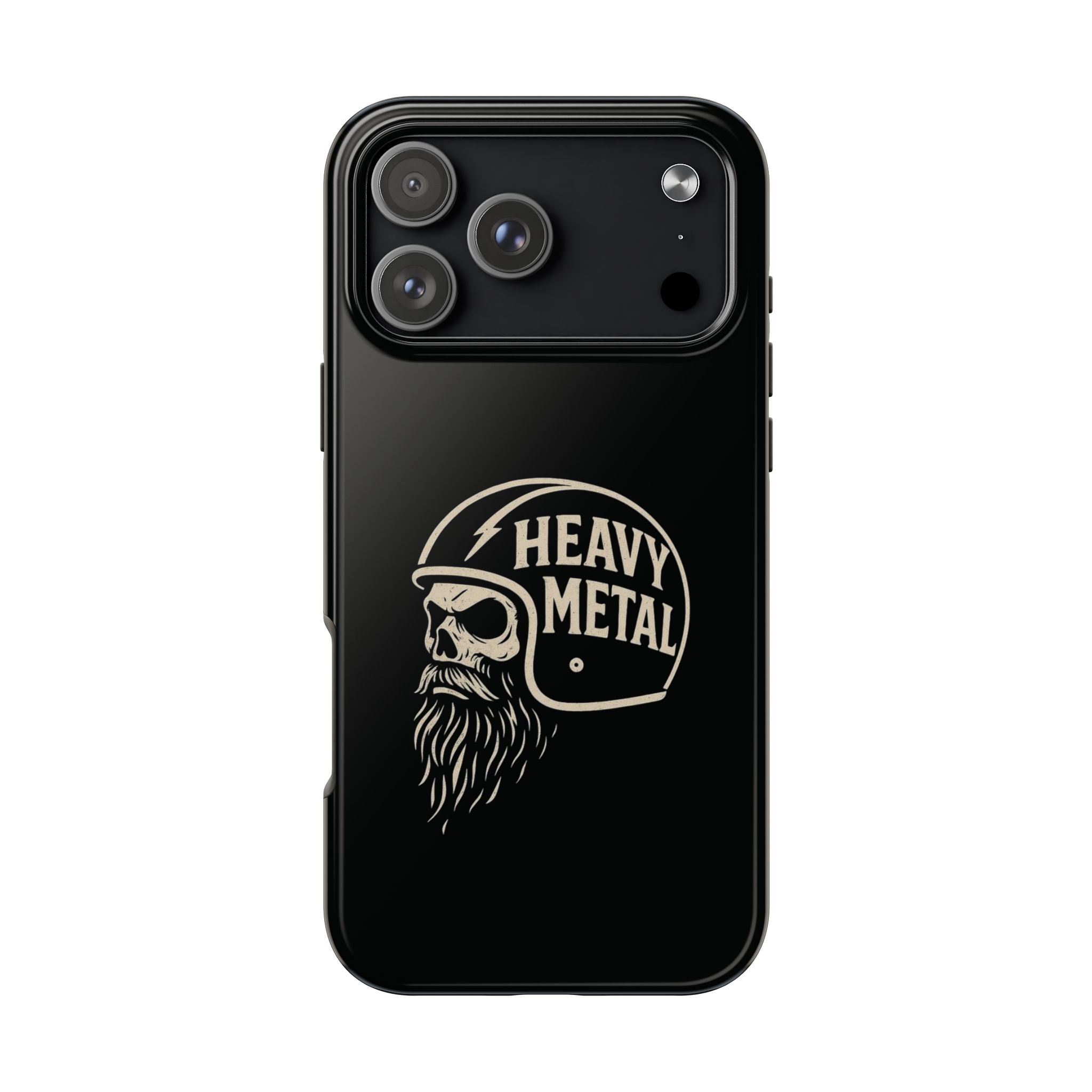 Heavy Metal Skull Tough Phone Case | Biker Helmet Skull Graphic Phone Case