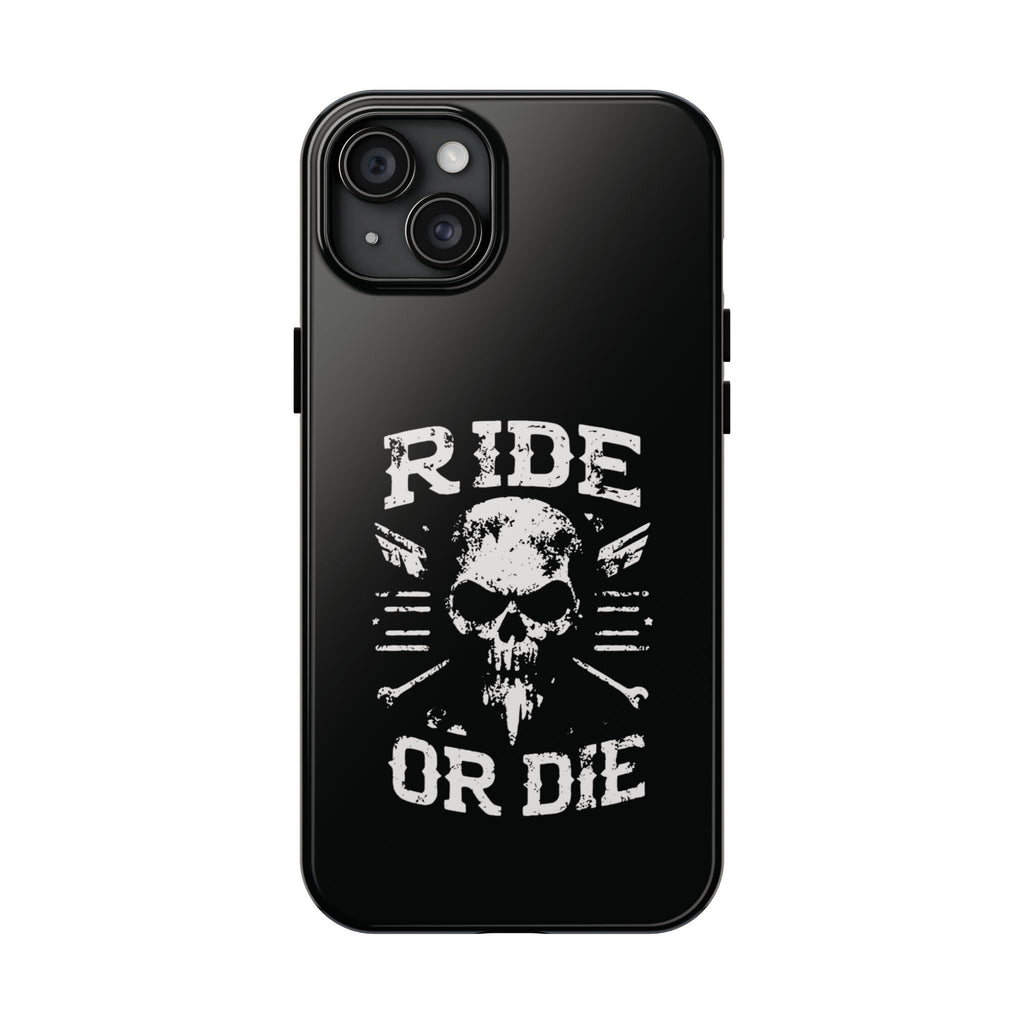 Ride or Die Skull Tough Phone Case | Biker Skull Graphic Phone Case