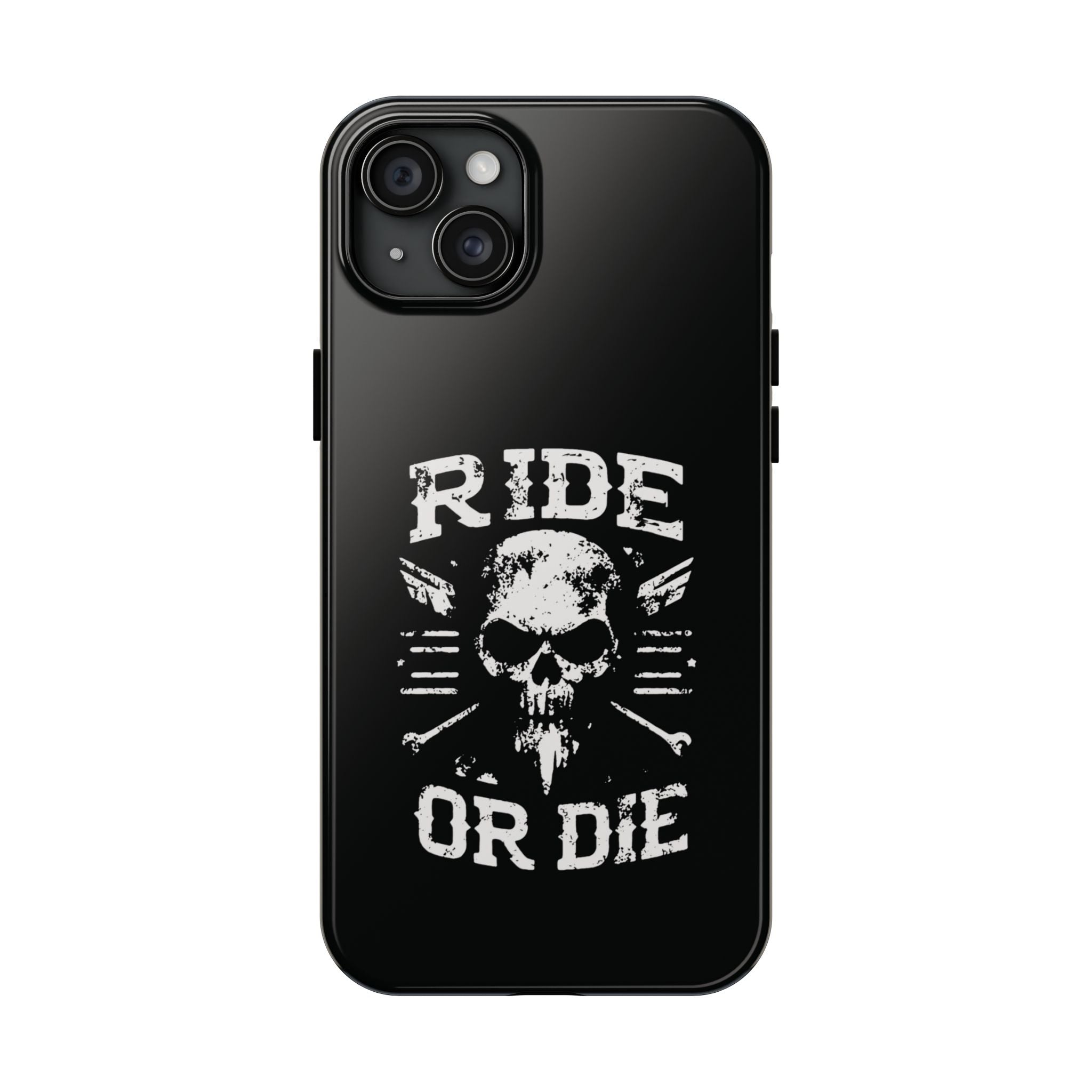 Ride or Die Skull Tough Phone Case | Biker Skull Graphic Phone Case