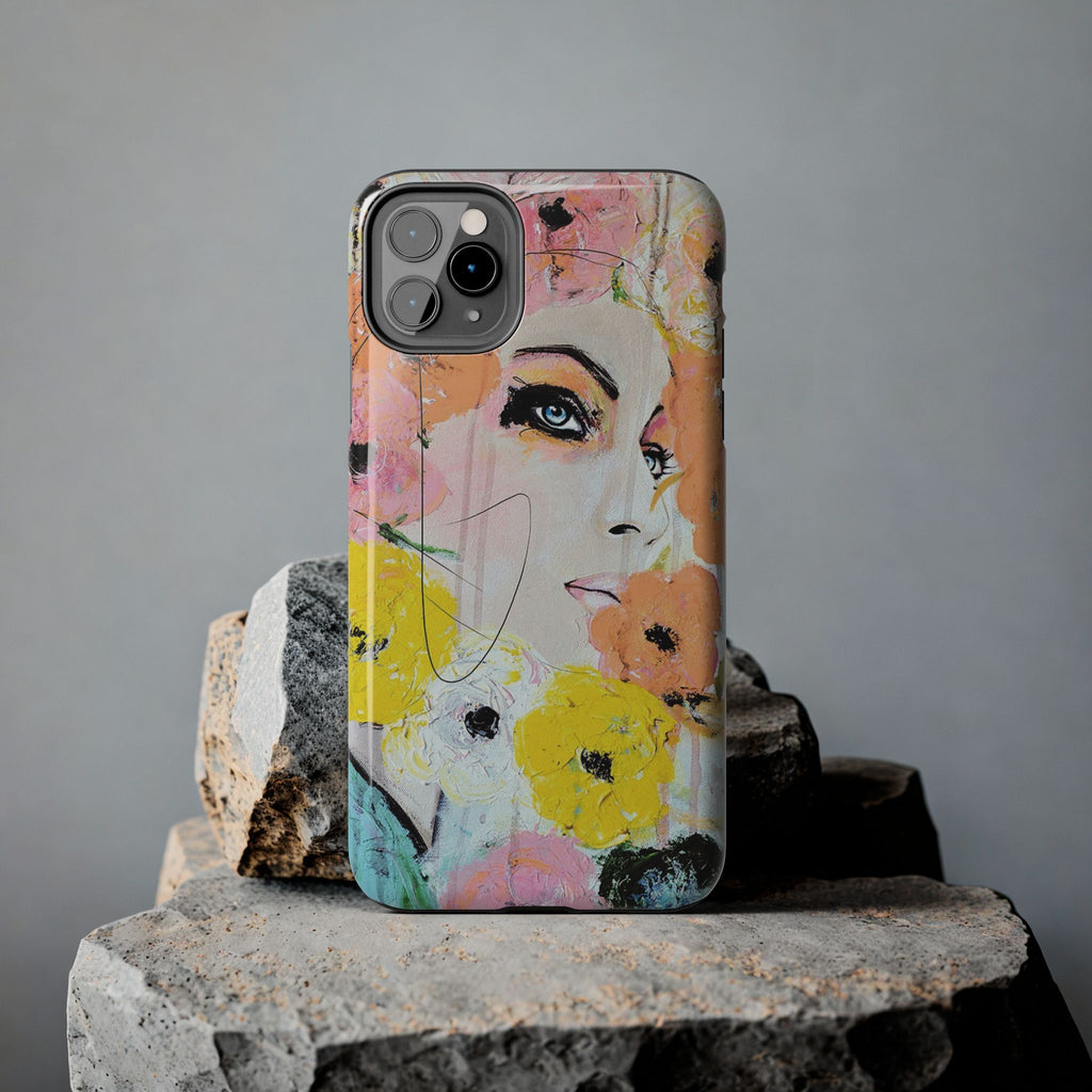 Vogue Inspired Floral Portrait Tough Phone Case | Feminine Fashion Art Phone Case