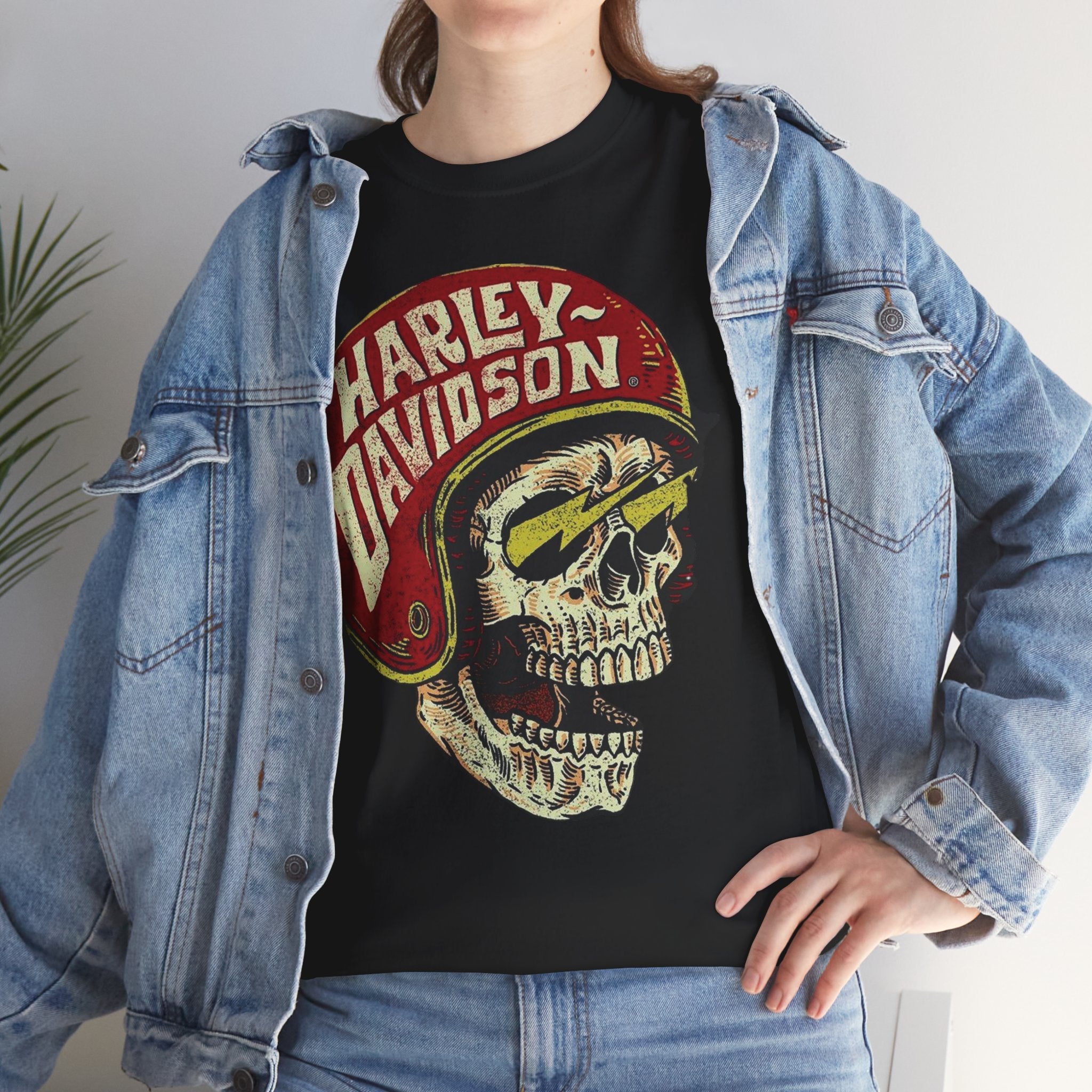 Unisex Harley Davidson Skull T-Shirt With Vintage Biker Style Streetwear (5 Colors)