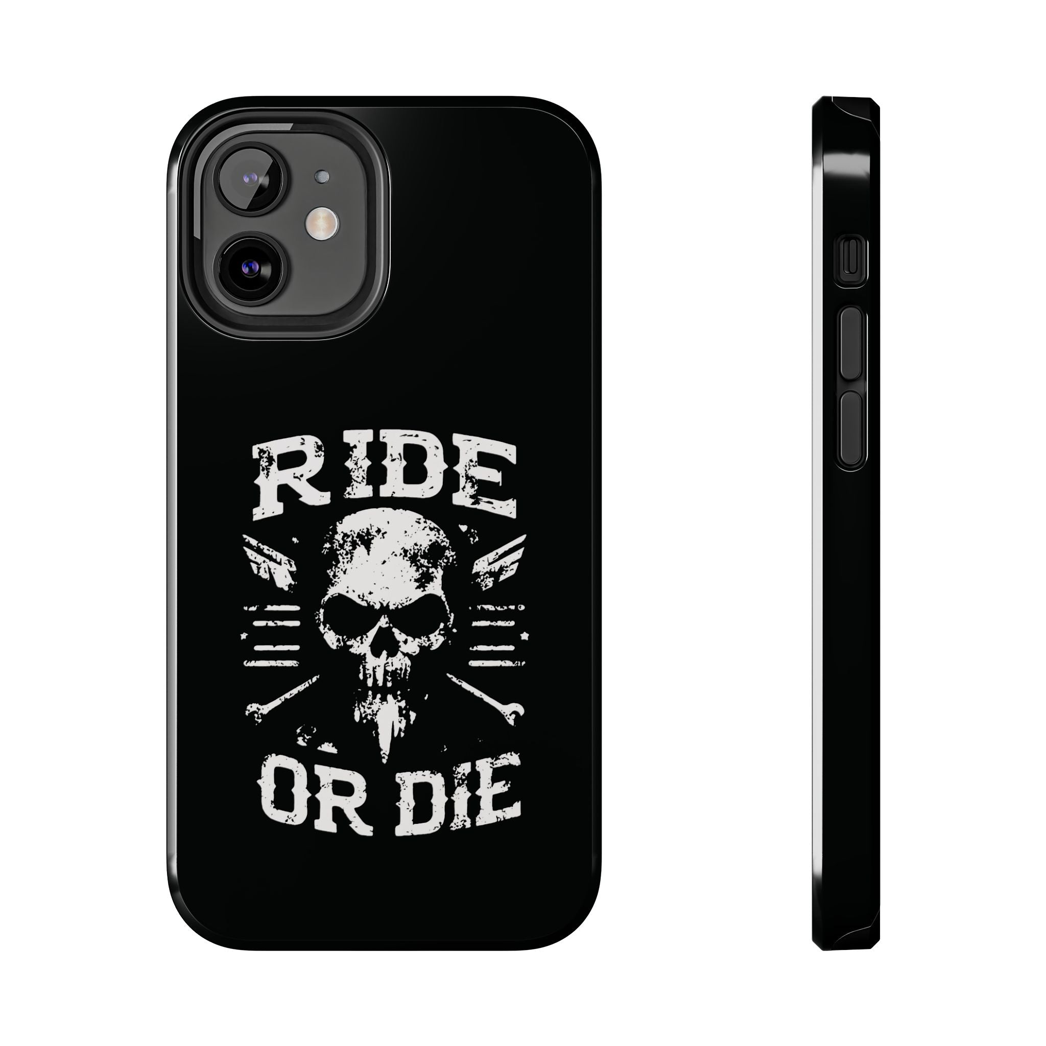 Ride or Die Skull Tough Phone Case | Biker Skull Graphic Phone Case