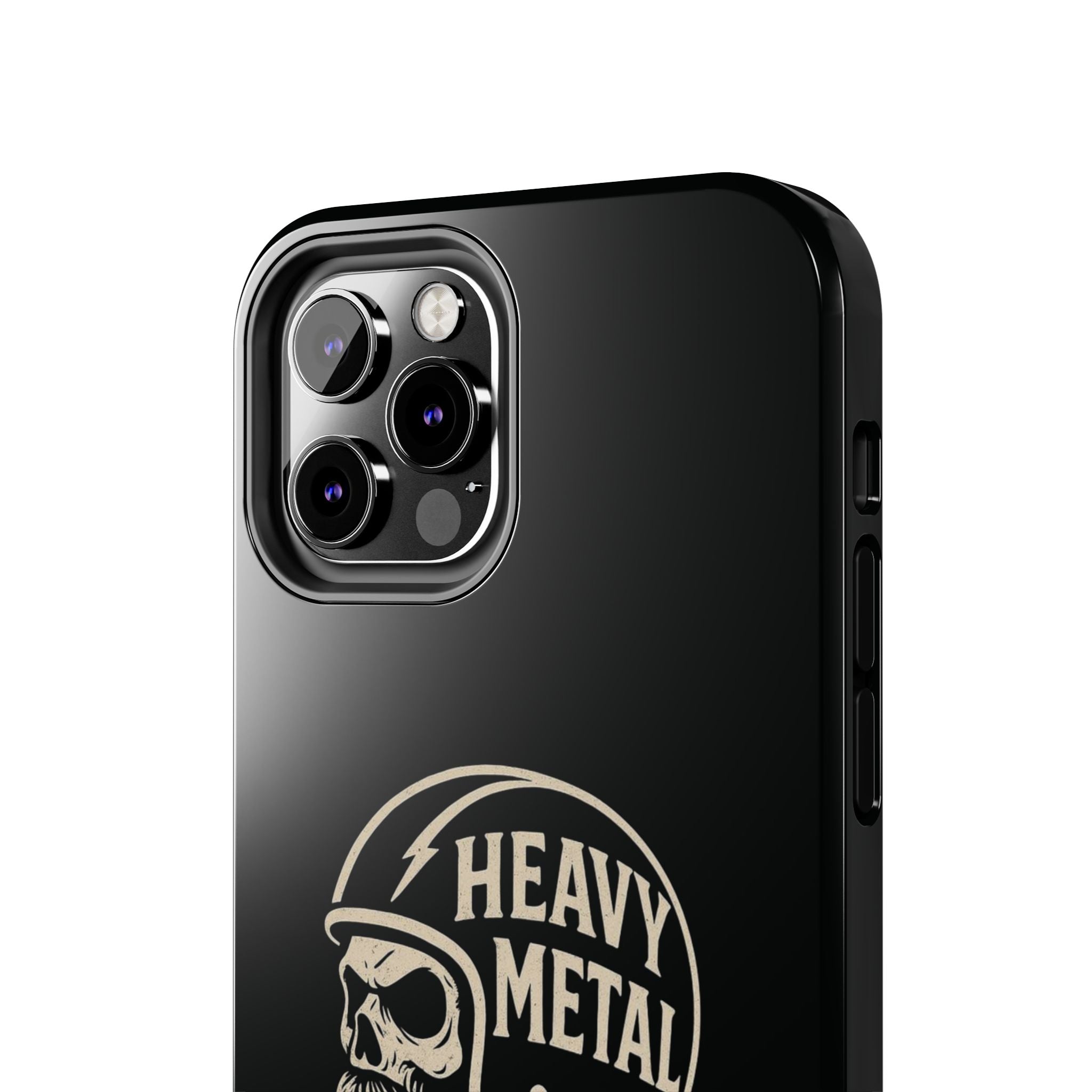 Heavy Metal Skull Tough Phone Case | Biker Helmet Skull Graphic Phone Case