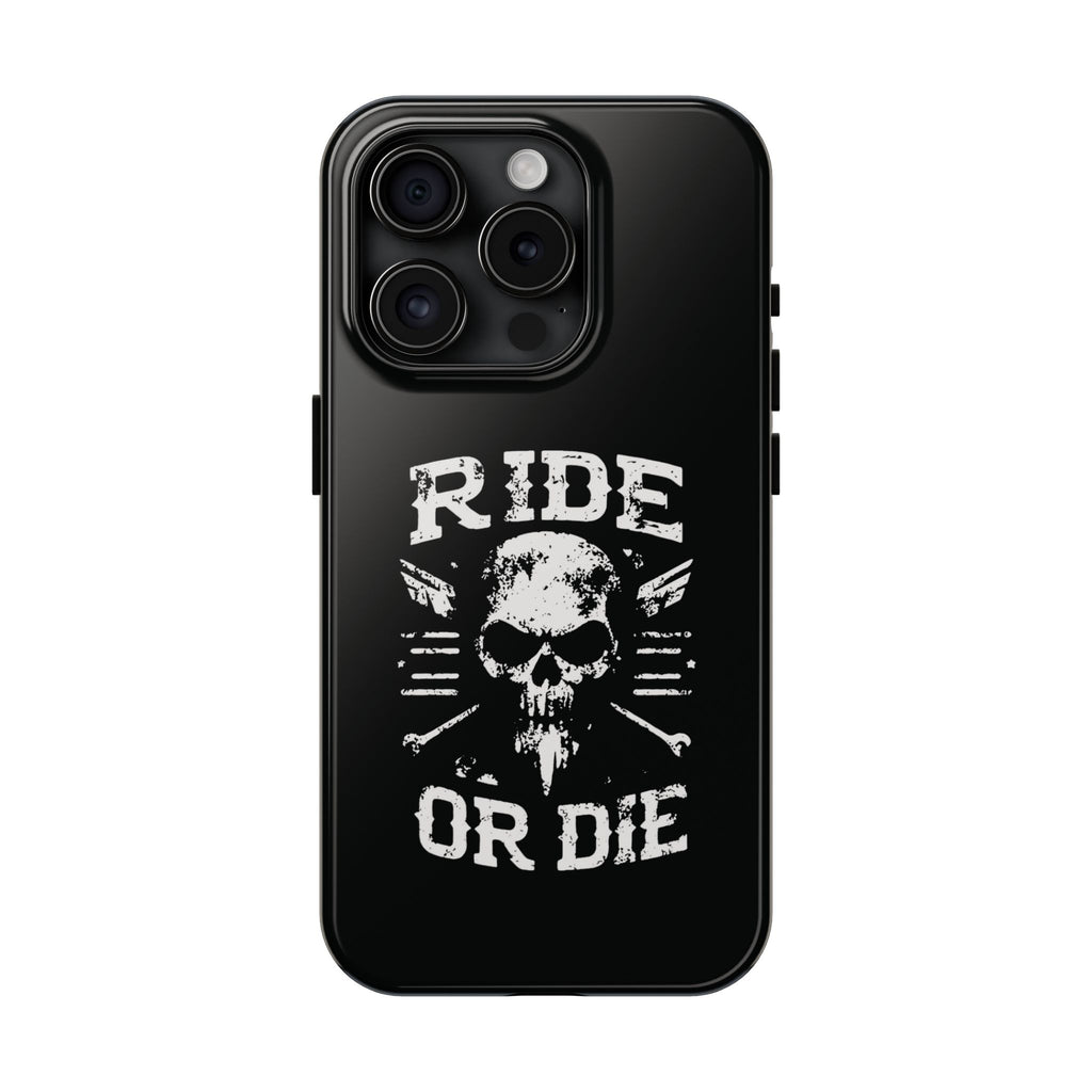 Ride or Die Skull Tough Phone Case | Biker Skull Graphic Phone Case
