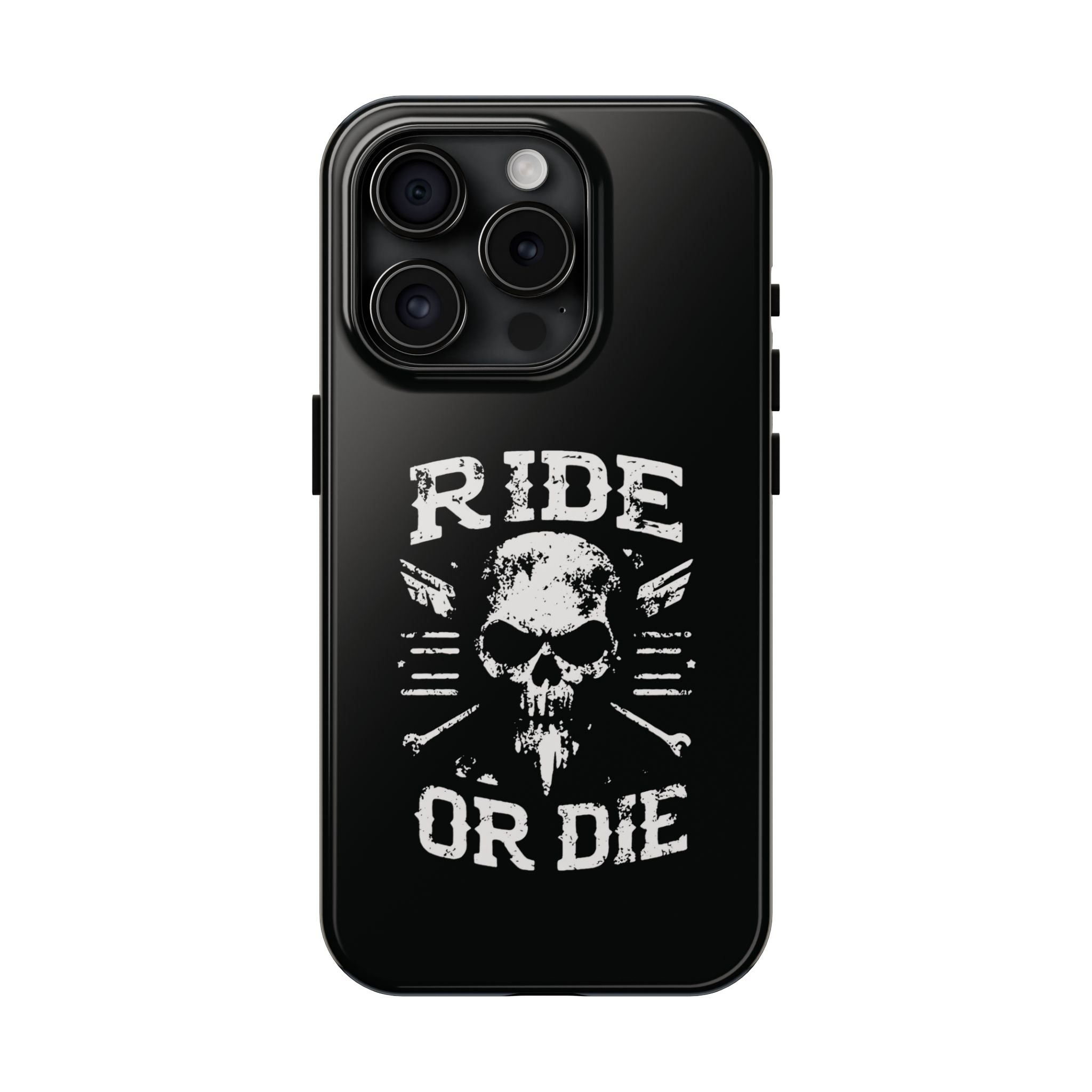 Ride or Die Skull Tough Phone Case | Biker Skull Graphic Phone Case
