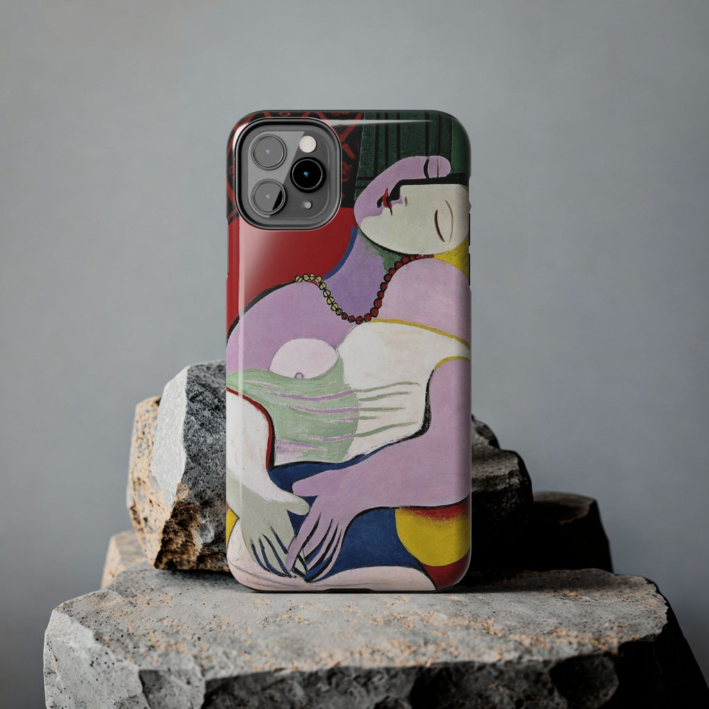 Picasso-Inspired Abstract Woman Tough Phone Case | Cubist Sleeping Woman Art Phone Case