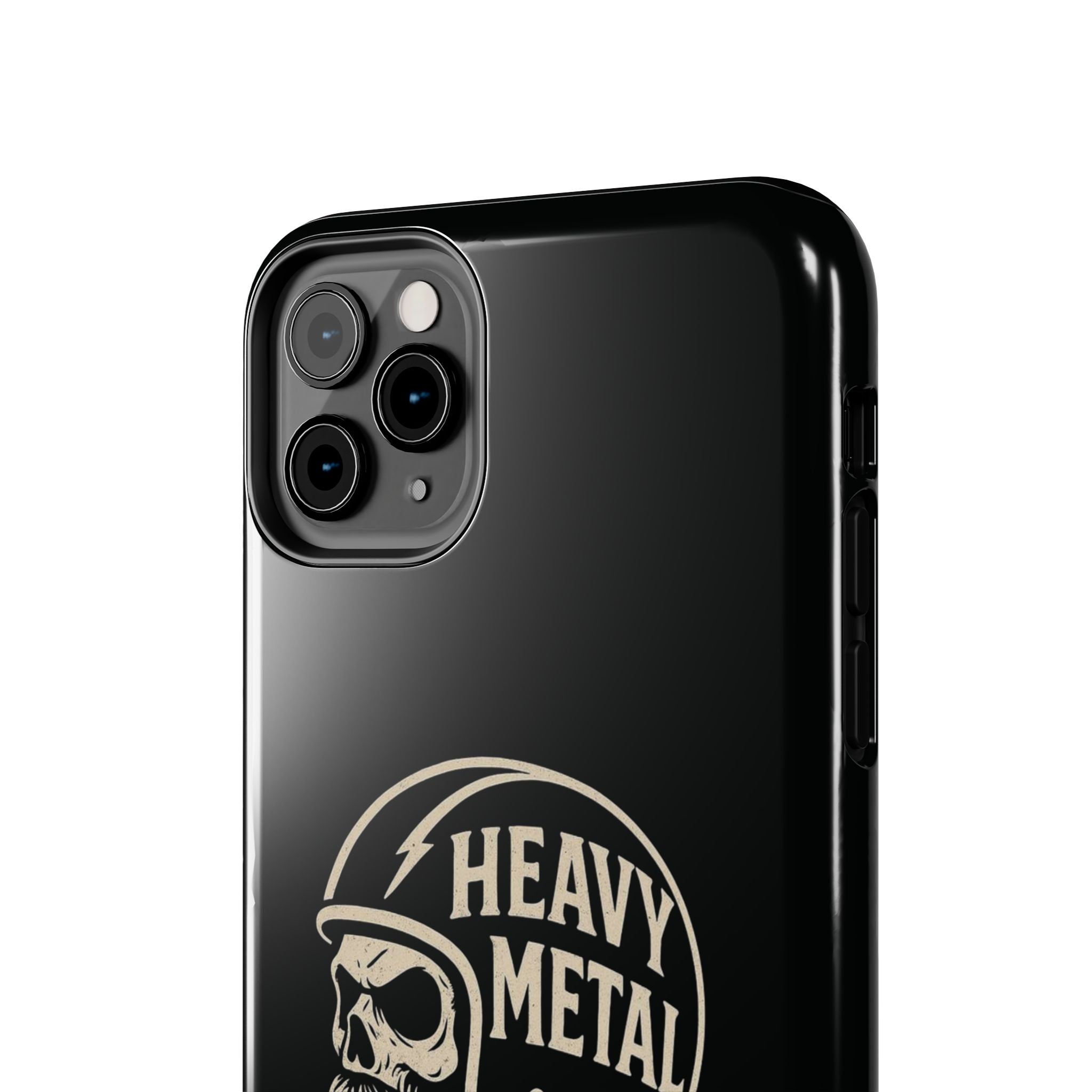 Heavy Metal Skull Tough Phone Case | Biker Helmet Skull Graphic Phone Case