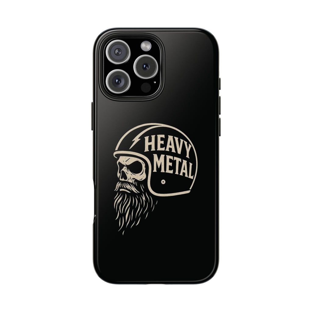 Heavy Metal Skull Tough Phone Case | Biker Helmet Skull Graphic Phone Case