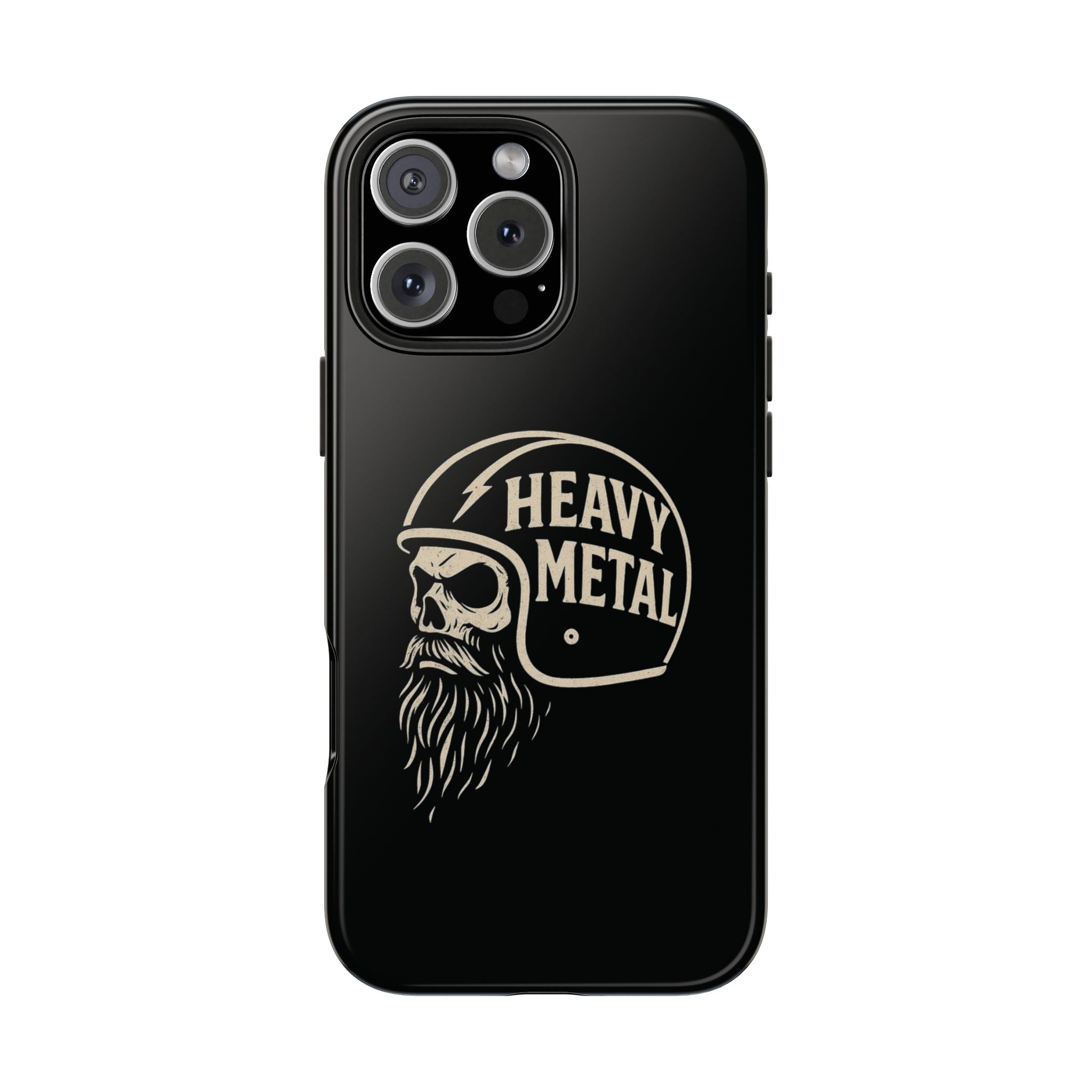 Heavy Metal Skull Tough Phone Case | Biker Helmet Skull Graphic Phone Case