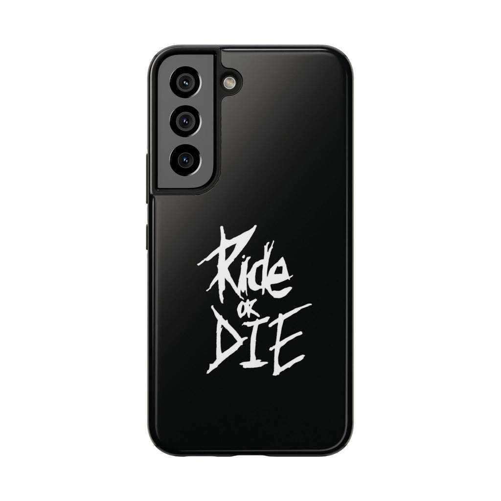 Ride or Die Skull Tough Phone Case | Edgy Script Biker Style Phone Case