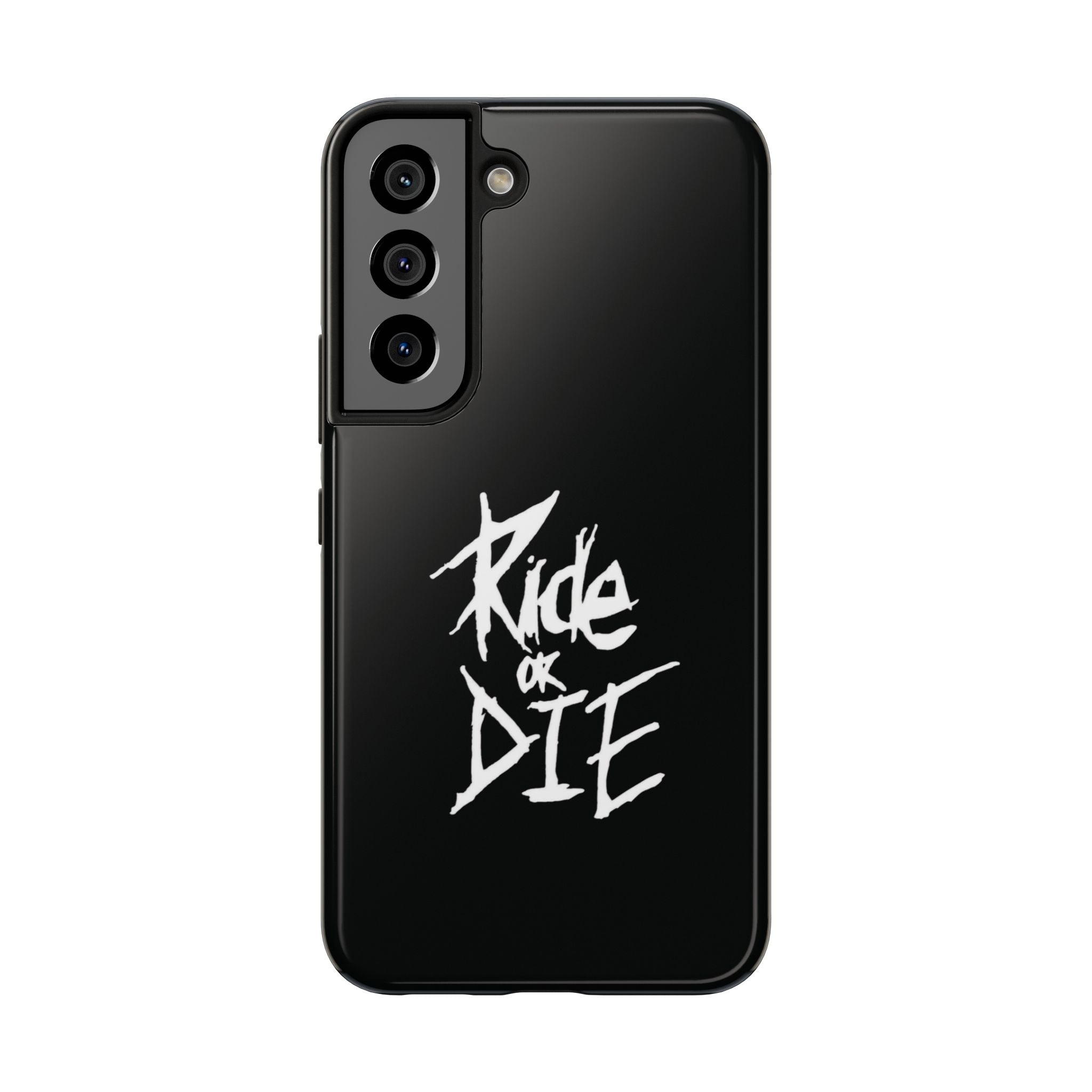 Ride or Die Skull Tough Phone Case | Edgy Script Biker Style Phone Case