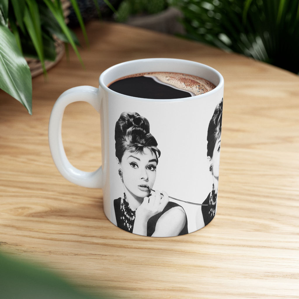 Audrey Hepburn Classic Movie 11oz Coffee Mug | Vintage Hollywood Retro Glam