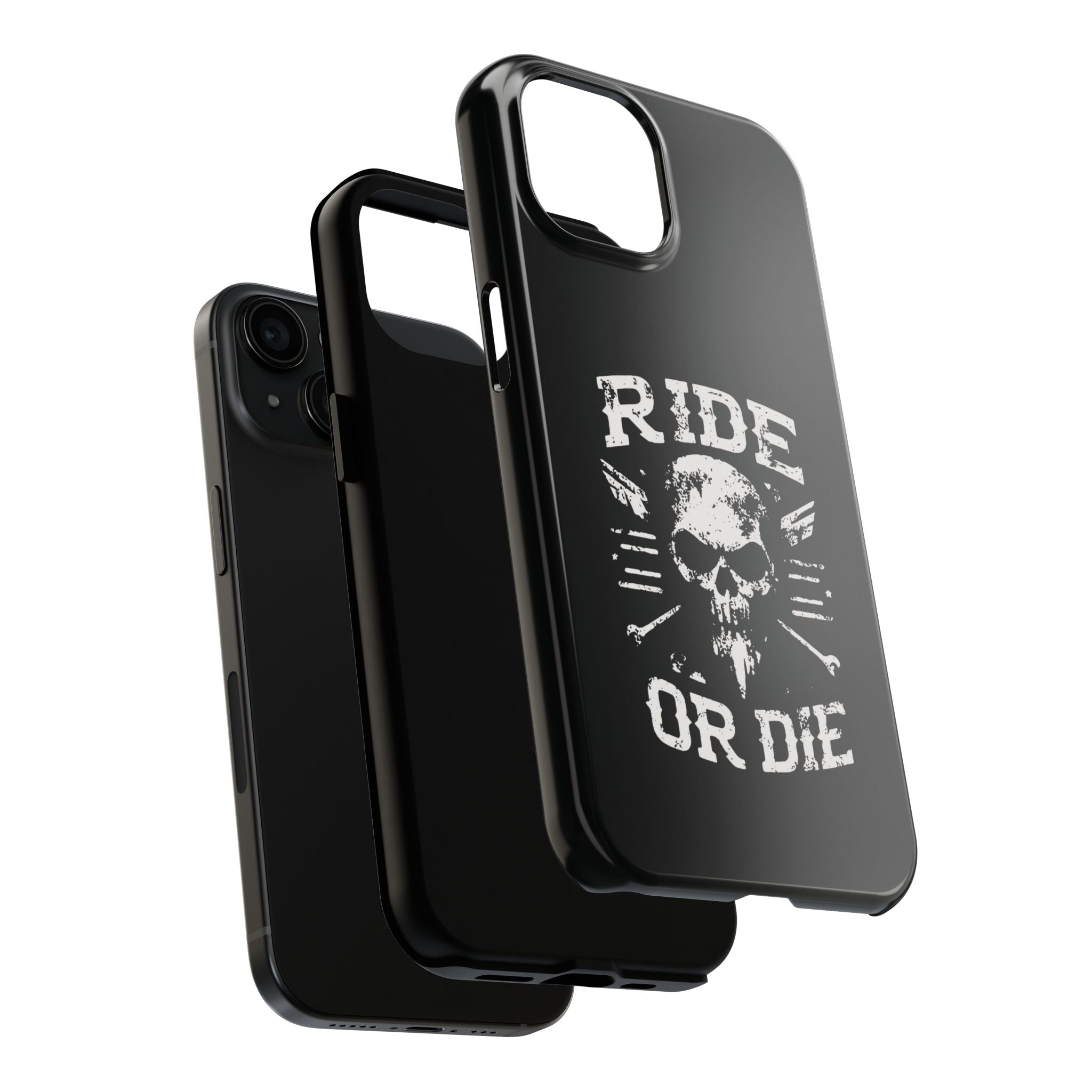 Ride or Die Skull Tough Phone Case | Biker Skull Graphic Phone Case