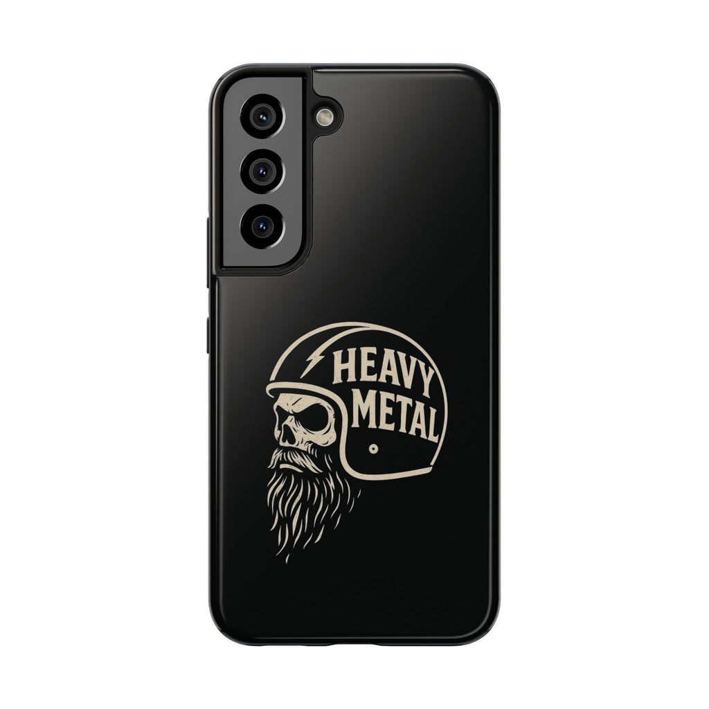 Heavy Metal Skull Tough Phone Case | Biker Helmet Skull Graphic Phone Case