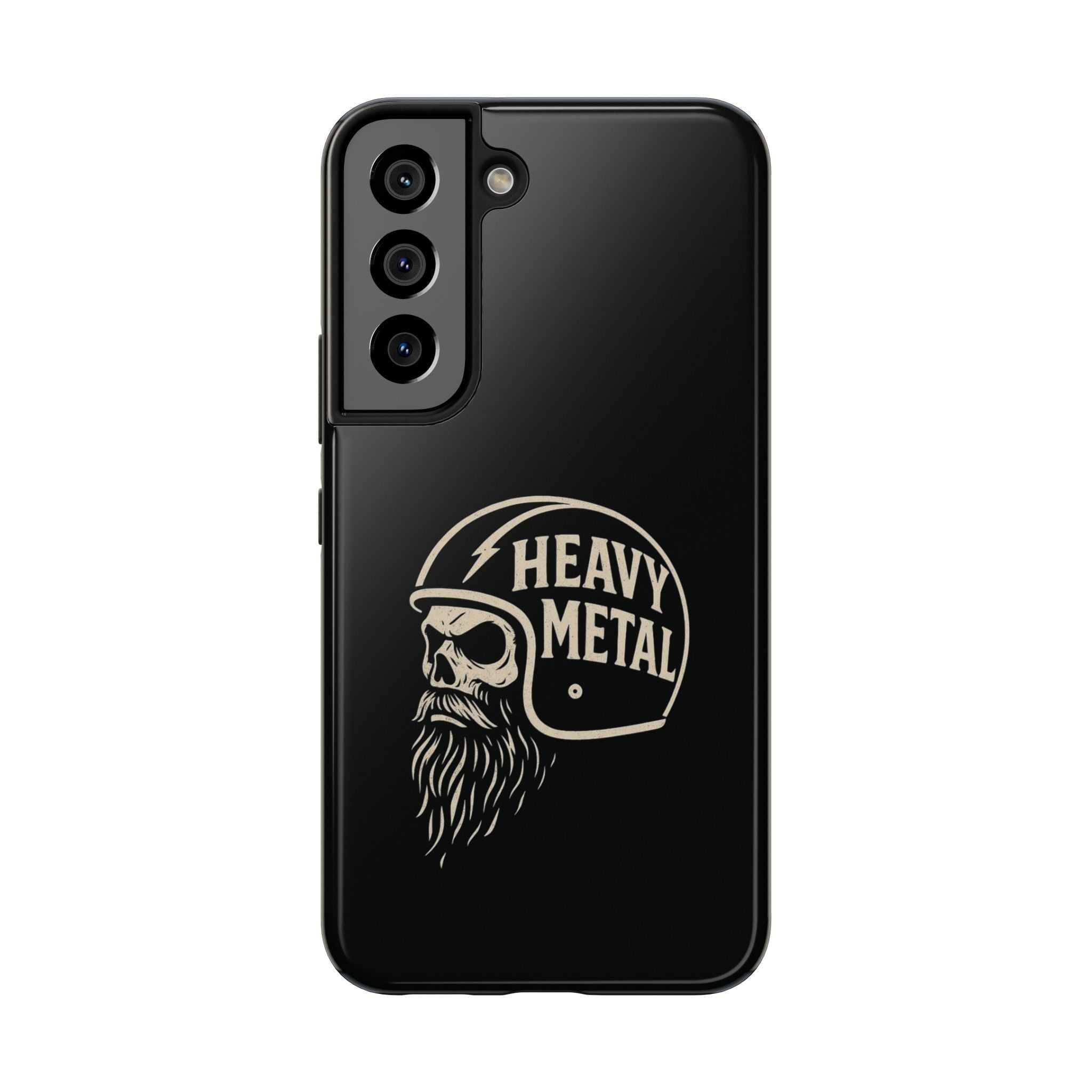 Heavy Metal Skull Tough Phone Case | Biker Helmet Skull Graphic Phone Case