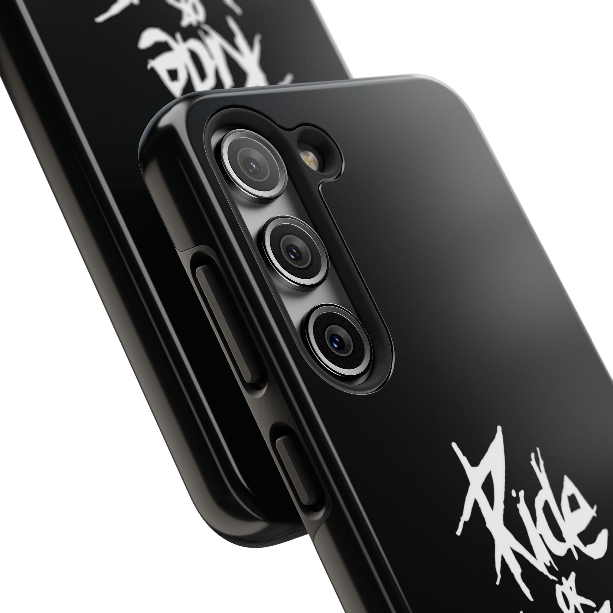 Ride or Die Skull Tough Phone Case | Edgy Script Biker Style Phone Case