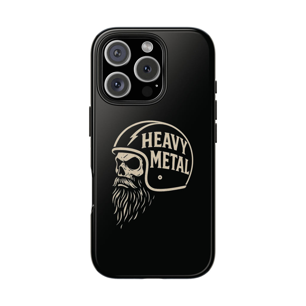 Heavy Metal Skull Tough Phone Case | Biker Helmet Skull Graphic Phone Case