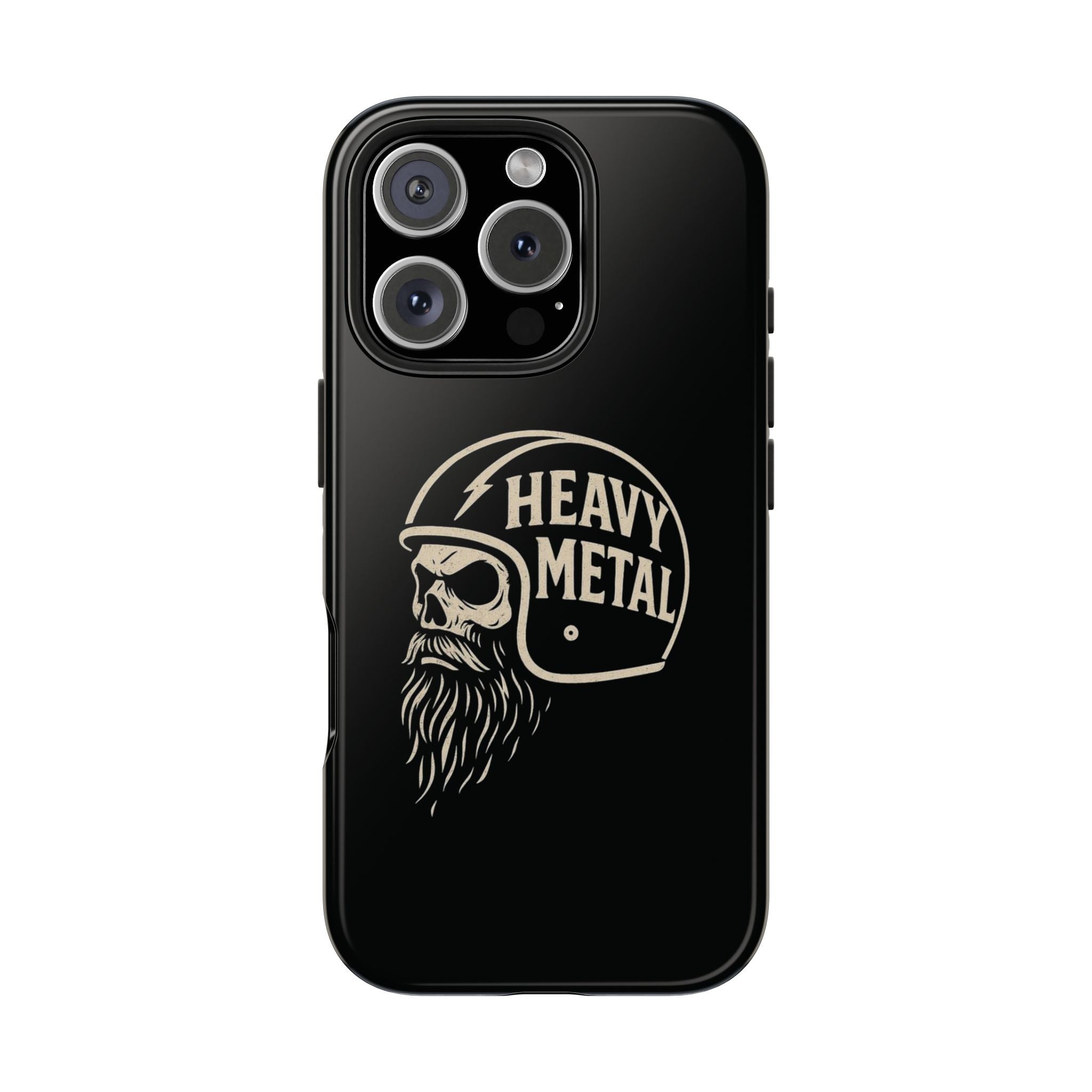 Heavy Metal Skull Tough Phone Case | Biker Helmet Skull Graphic Phone Case