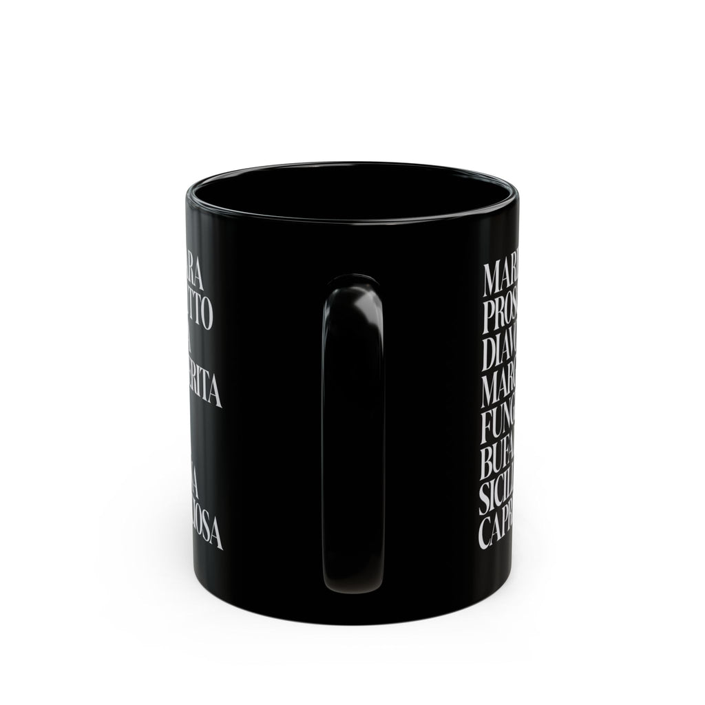 Italian Pizza Menu Ingredient 11oz Coffee Mug | Minimalist Pizza Lover Coffee Cup
