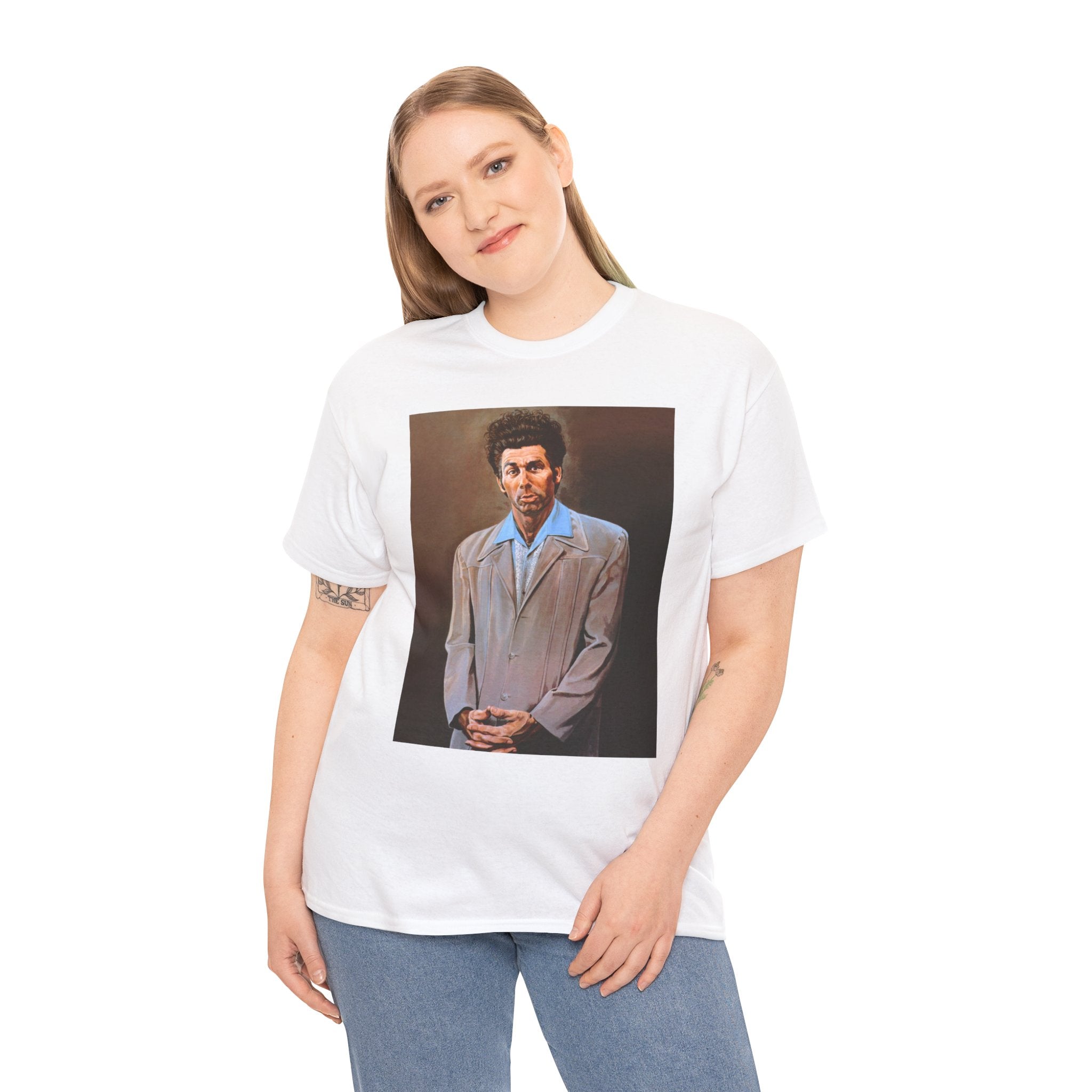 Seinfeld Cosmo Kramer the beloved character T-Shirt with his pained protrait artwork (2 Colors)