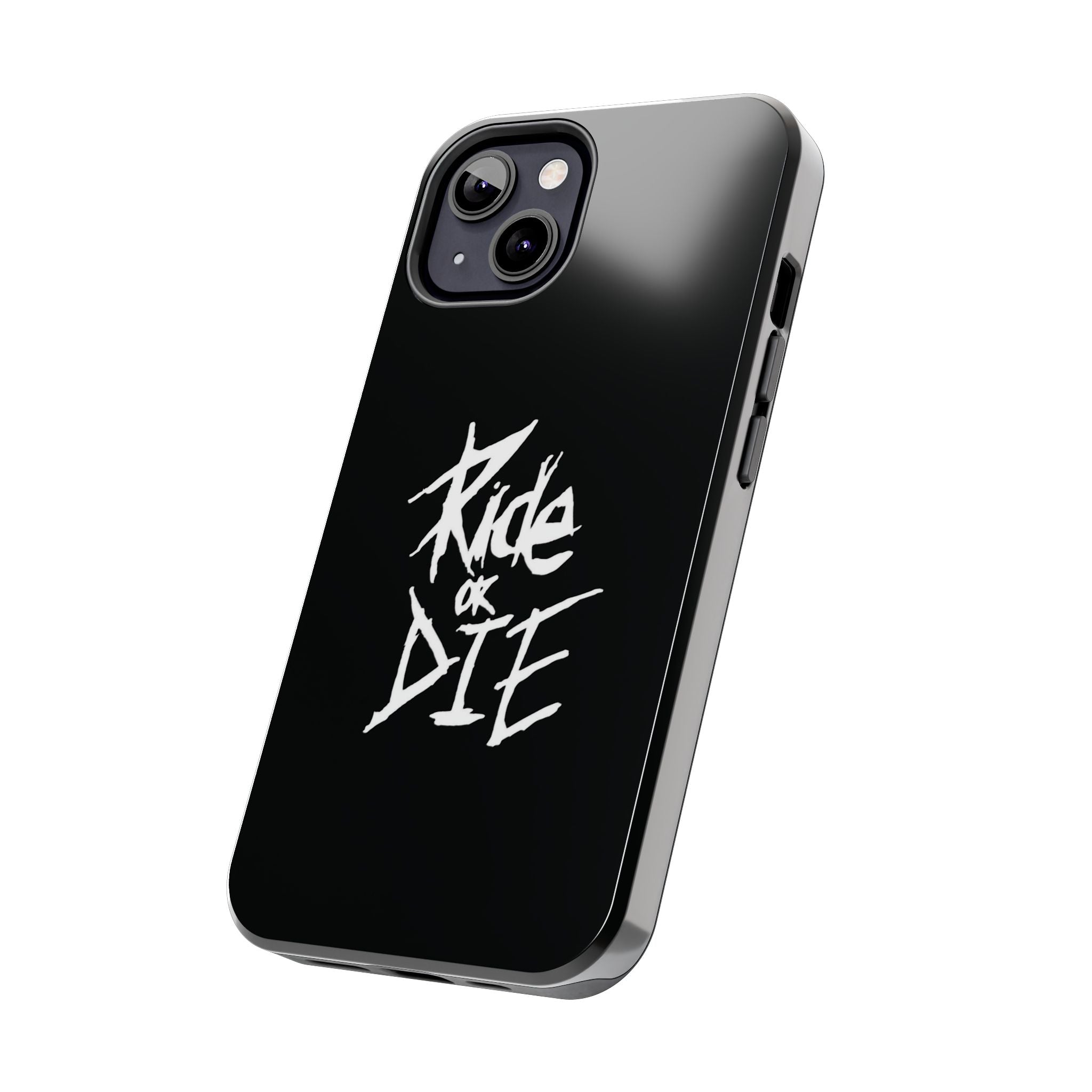 Ride or Die Skull Tough Phone Case | Edgy Script Biker Style Phone Case