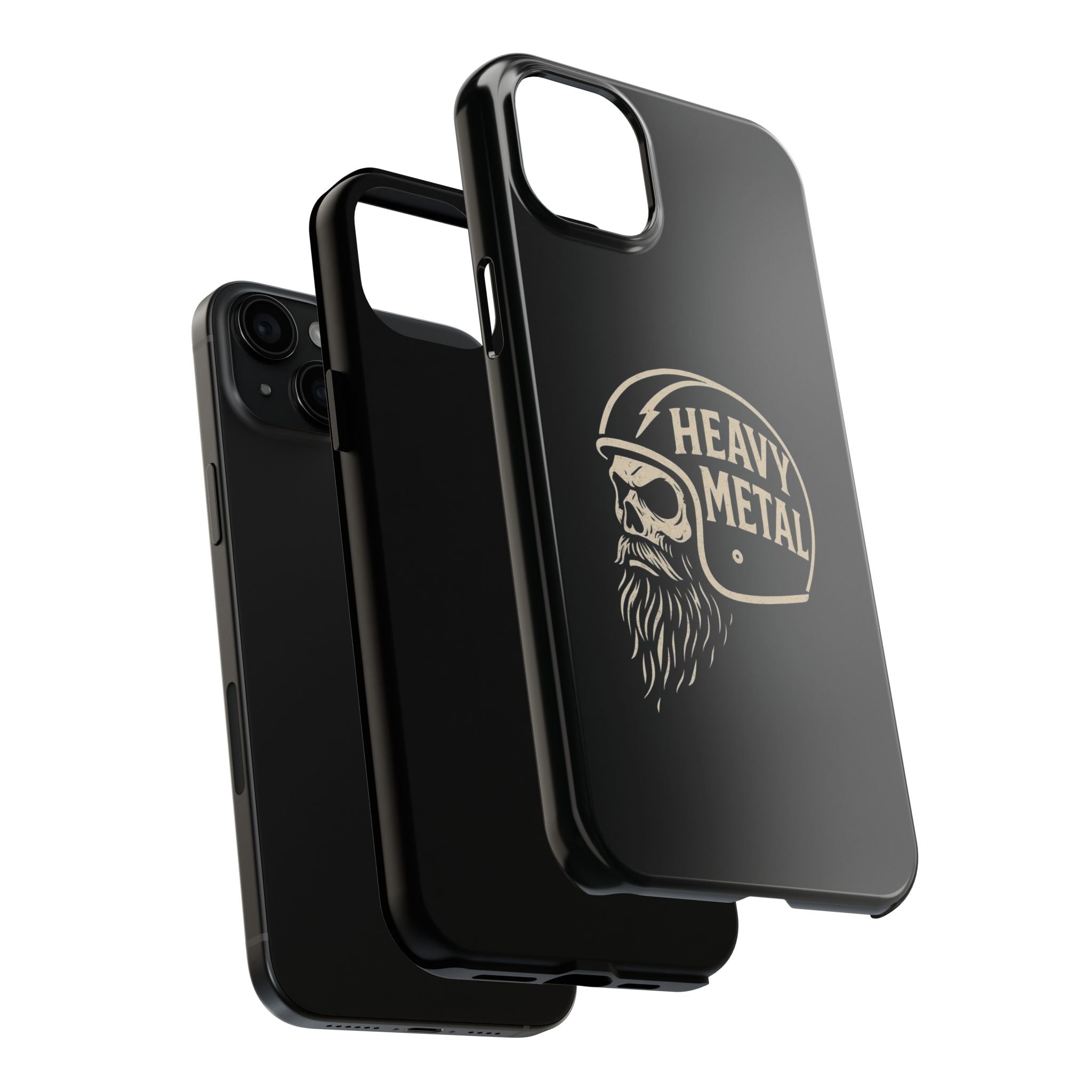 Heavy Metal Skull Tough Phone Case | Biker Helmet Skull Graphic Phone Case