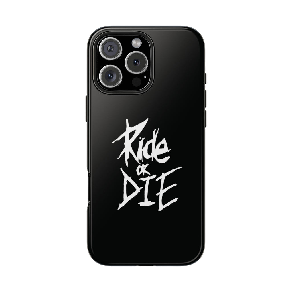Ride or Die Skull Tough Phone Case | Edgy Script Biker Style Phone Case