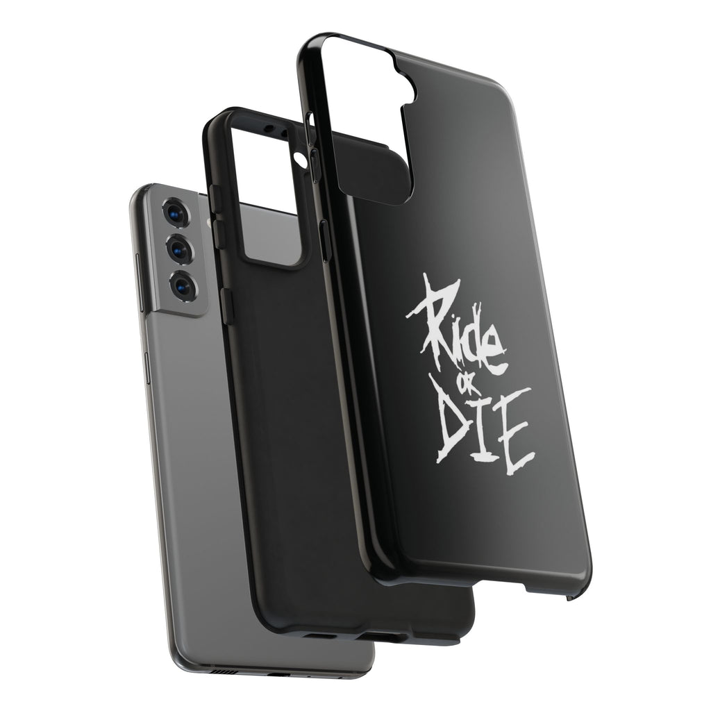 Ride or Die Skull Tough Phone Case | Edgy Script Biker Style Phone Case