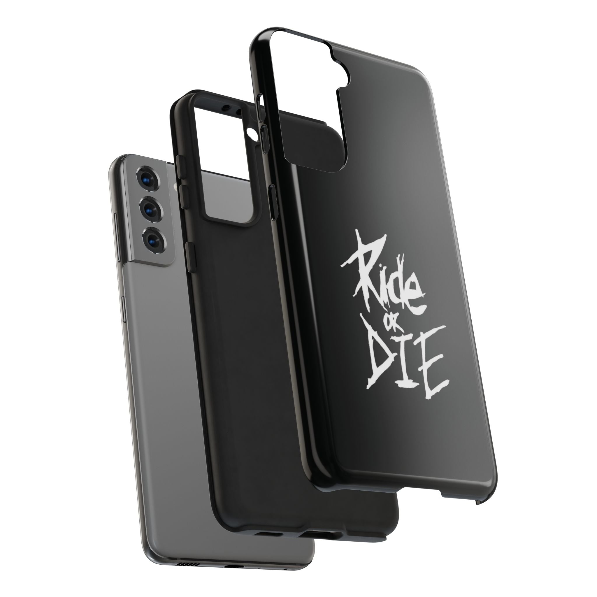 Ride or Die Skull Tough Phone Case | Edgy Script Biker Style Phone Case