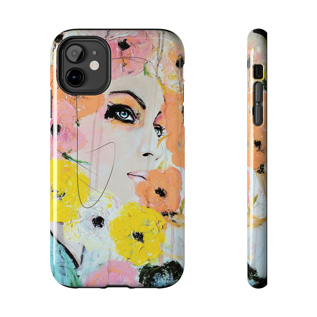 Vogue Inspired Floral Portrait Tough Phone Case | Feminine Fashion Art Phone Case