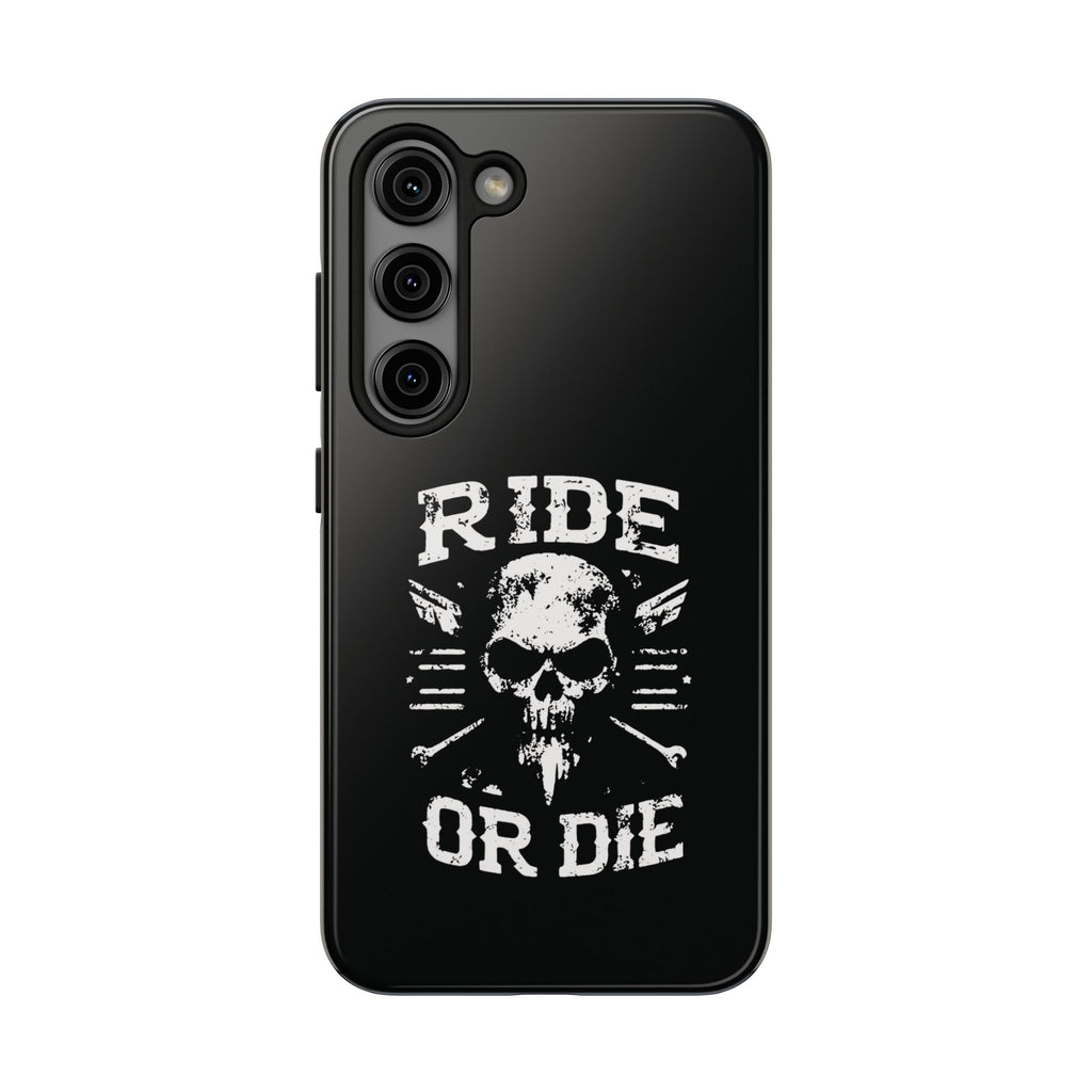 Ride or Die Skull Tough Phone Case | Biker Skull Graphic Phone Case