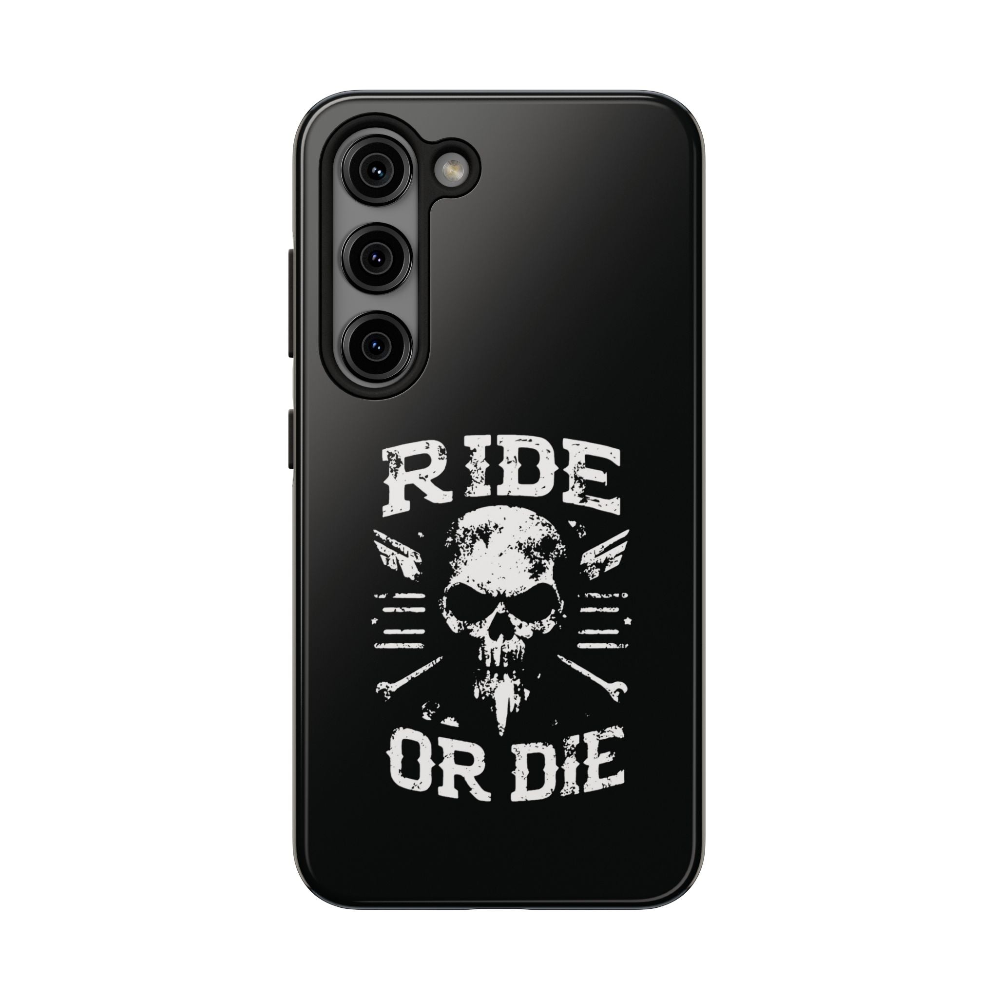 Ride or Die Skull Tough Phone Case | Biker Skull Graphic Phone Case