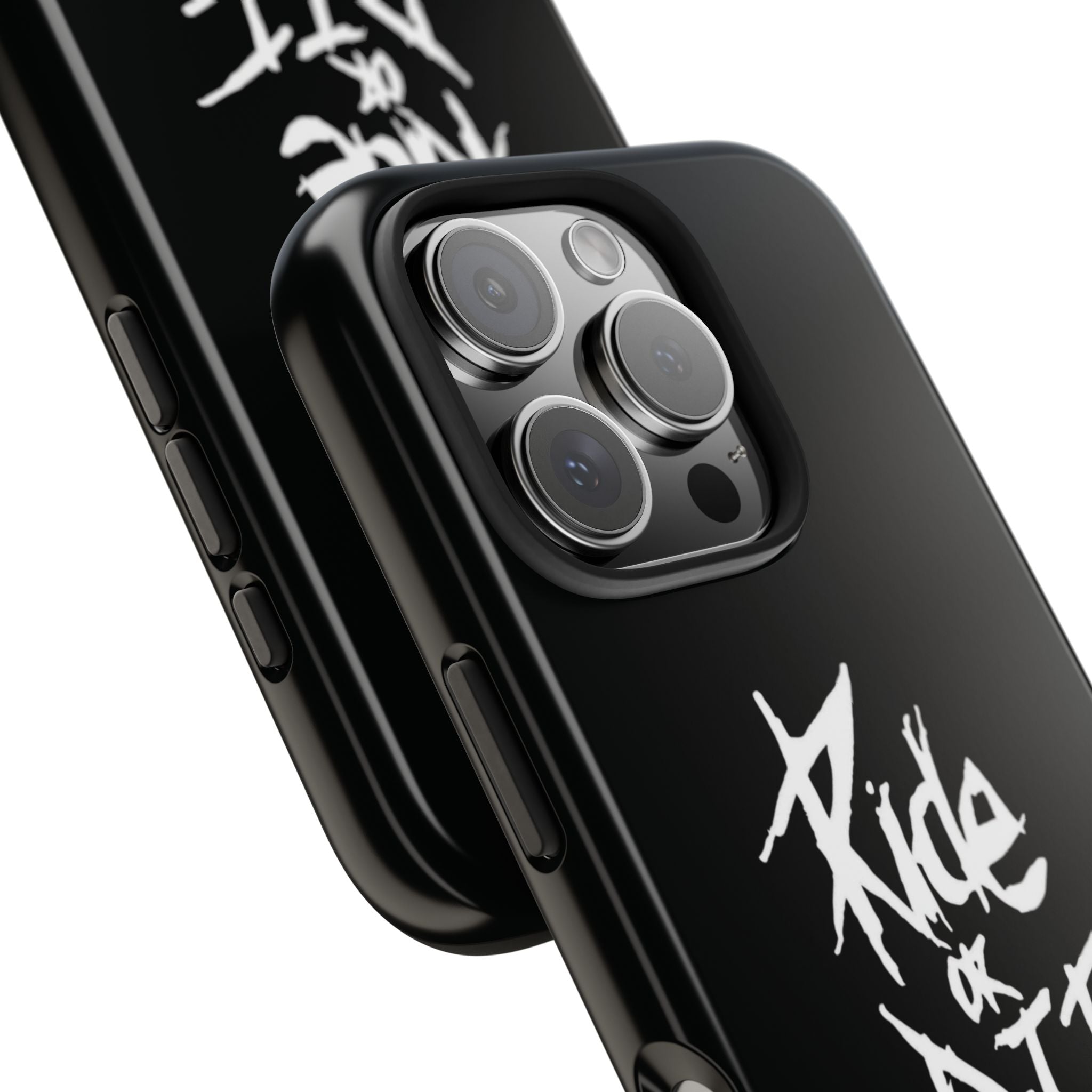 Ride or Die Skull Tough Phone Case | Edgy Script Biker Style Phone Case