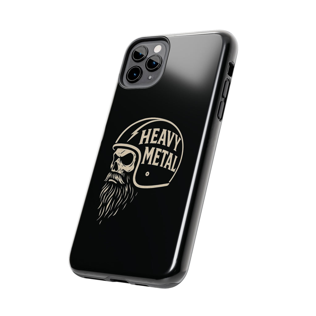 Heavy Metal Skull Tough Phone Case | Biker Helmet Skull Graphic Phone Case