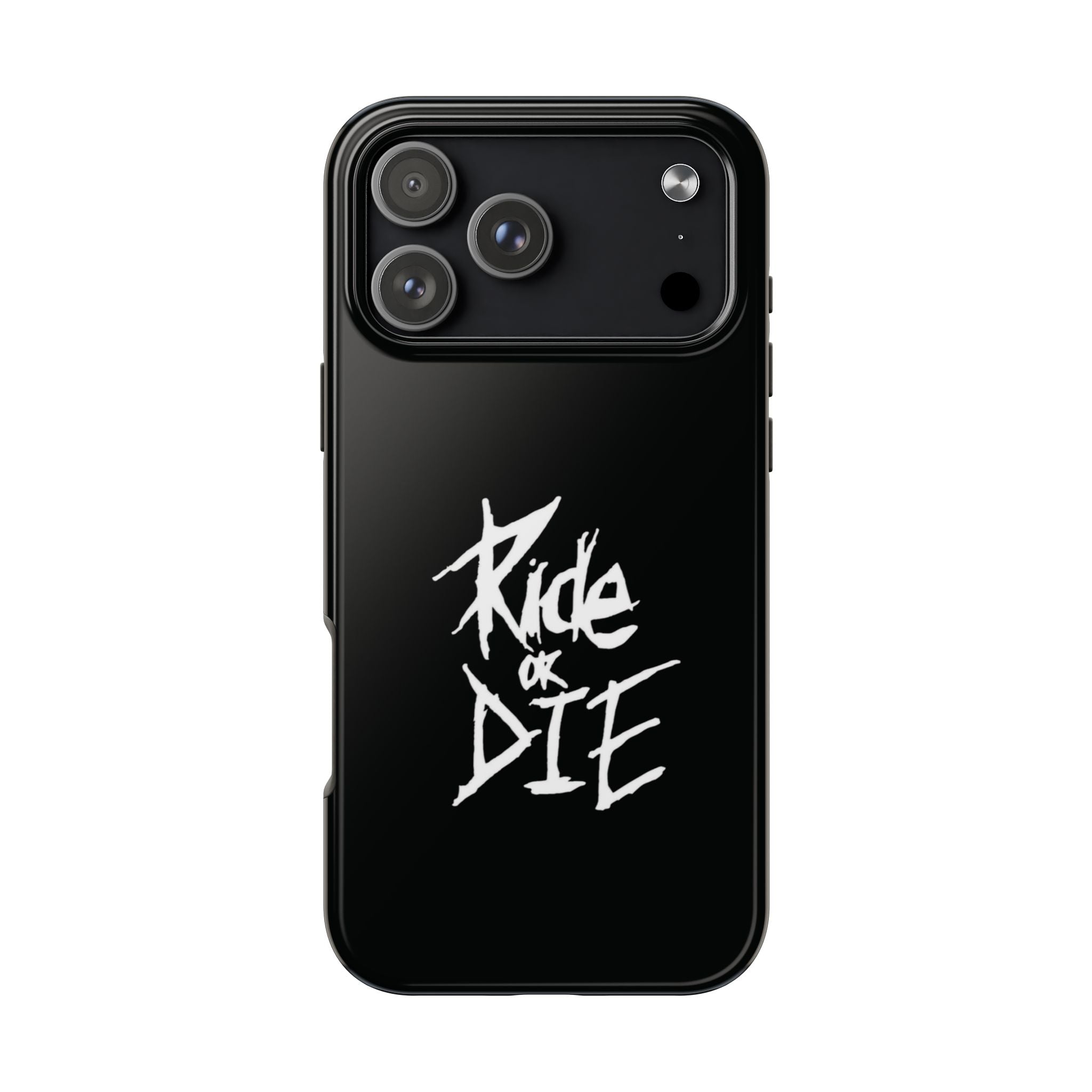 Ride or Die Skull Tough Phone Case | Edgy Script Biker Style Phone Case