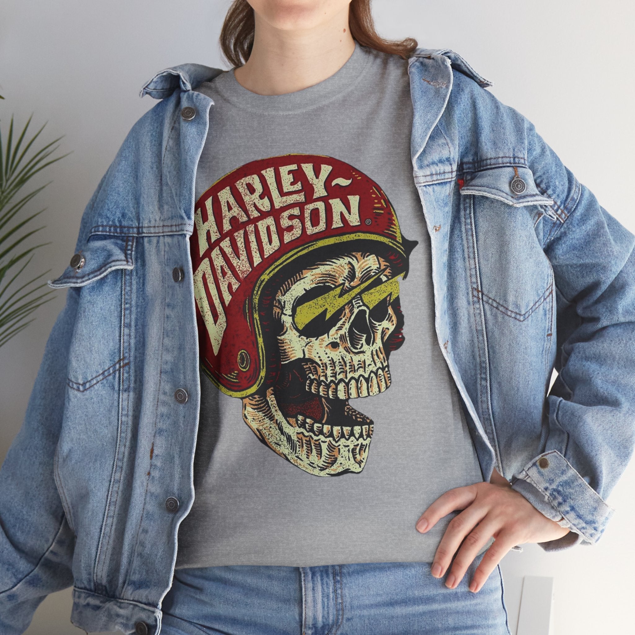 Unisex Harley Davidson Skull T-Shirt With Vintage Biker Style Streetwear (5 Colors)