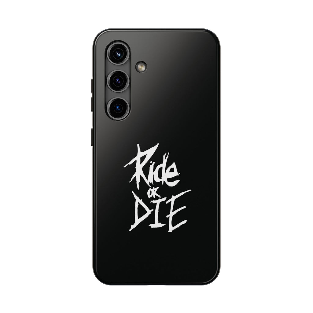Ride or Die Skull Tough Phone Case | Edgy Script Biker Style Phone Case