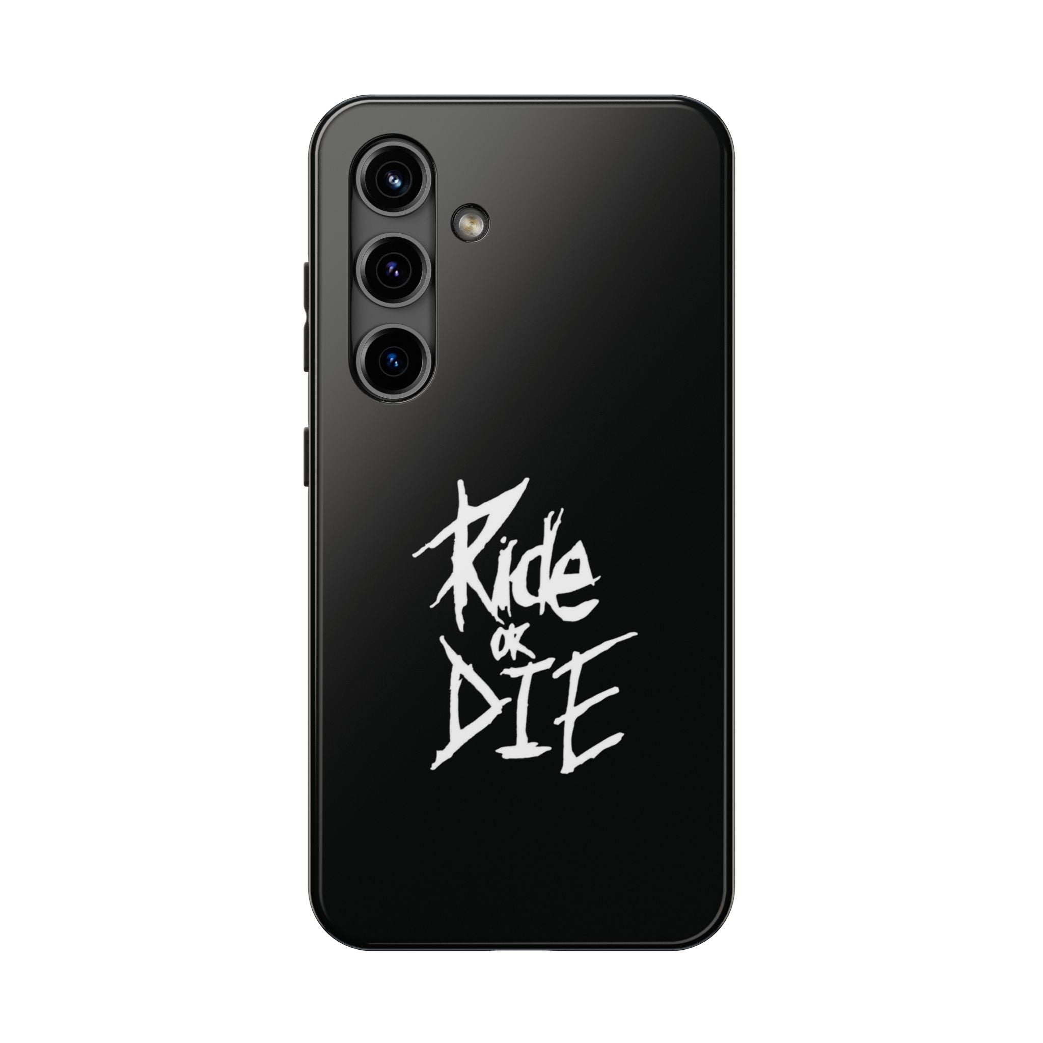 Ride or Die Skull Tough Phone Case | Edgy Script Biker Style Phone Case