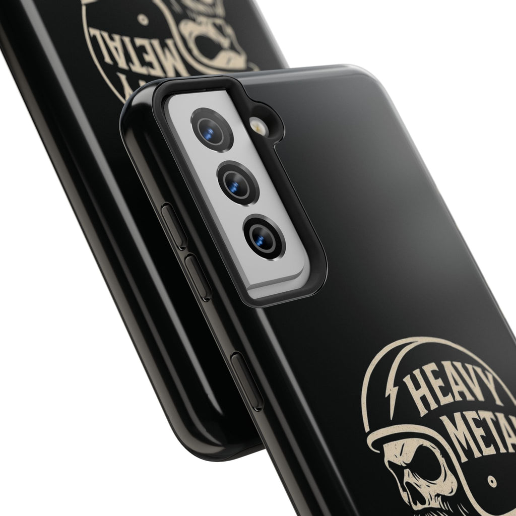 Heavy Metal Skull Tough Phone Case | Biker Helmet Skull Graphic Phone Case