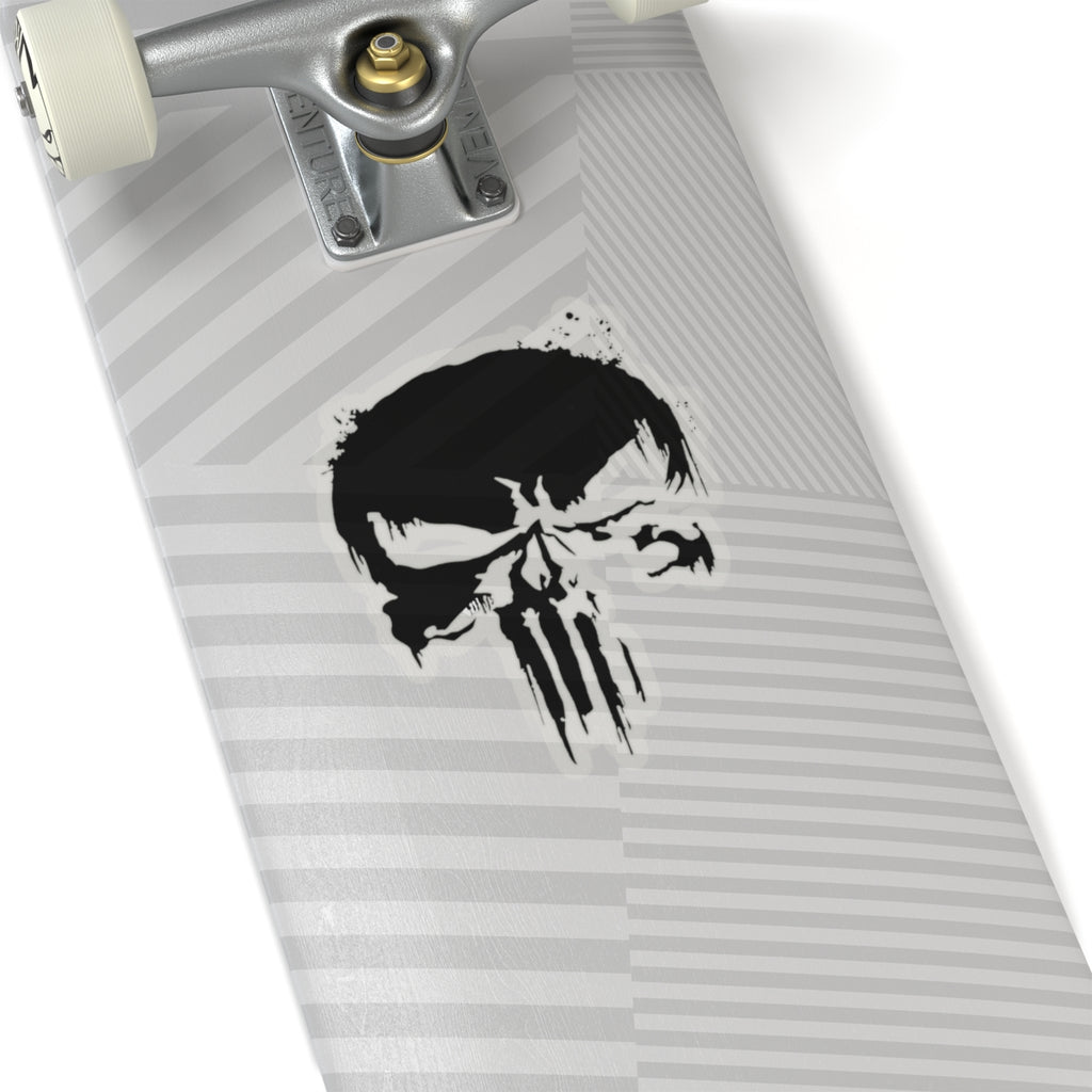 Punisher Skull Comic Style Stickers in Black and White (4 Sizes)
