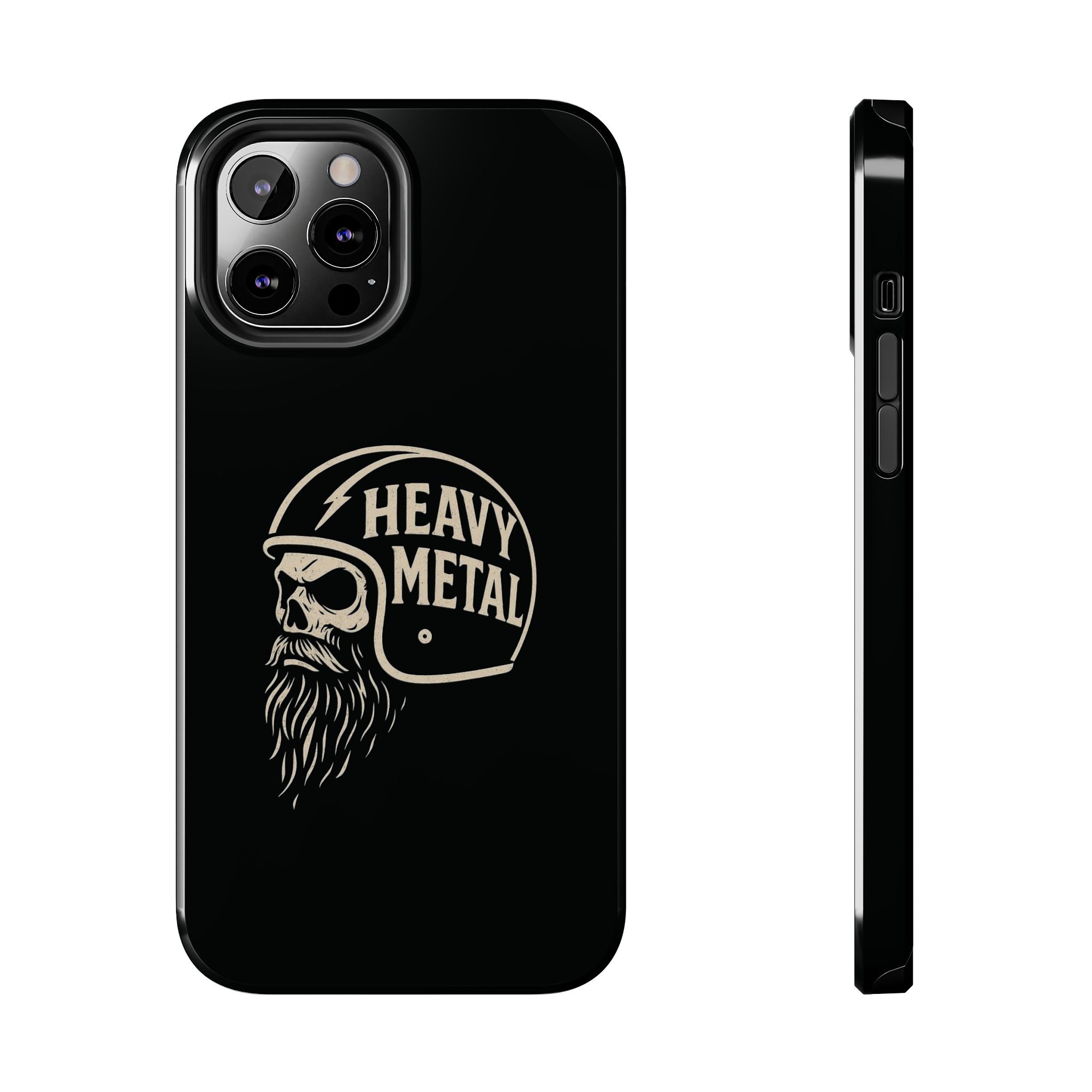 Heavy Metal Skull Tough Phone Case | Biker Helmet Skull Graphic Phone Case